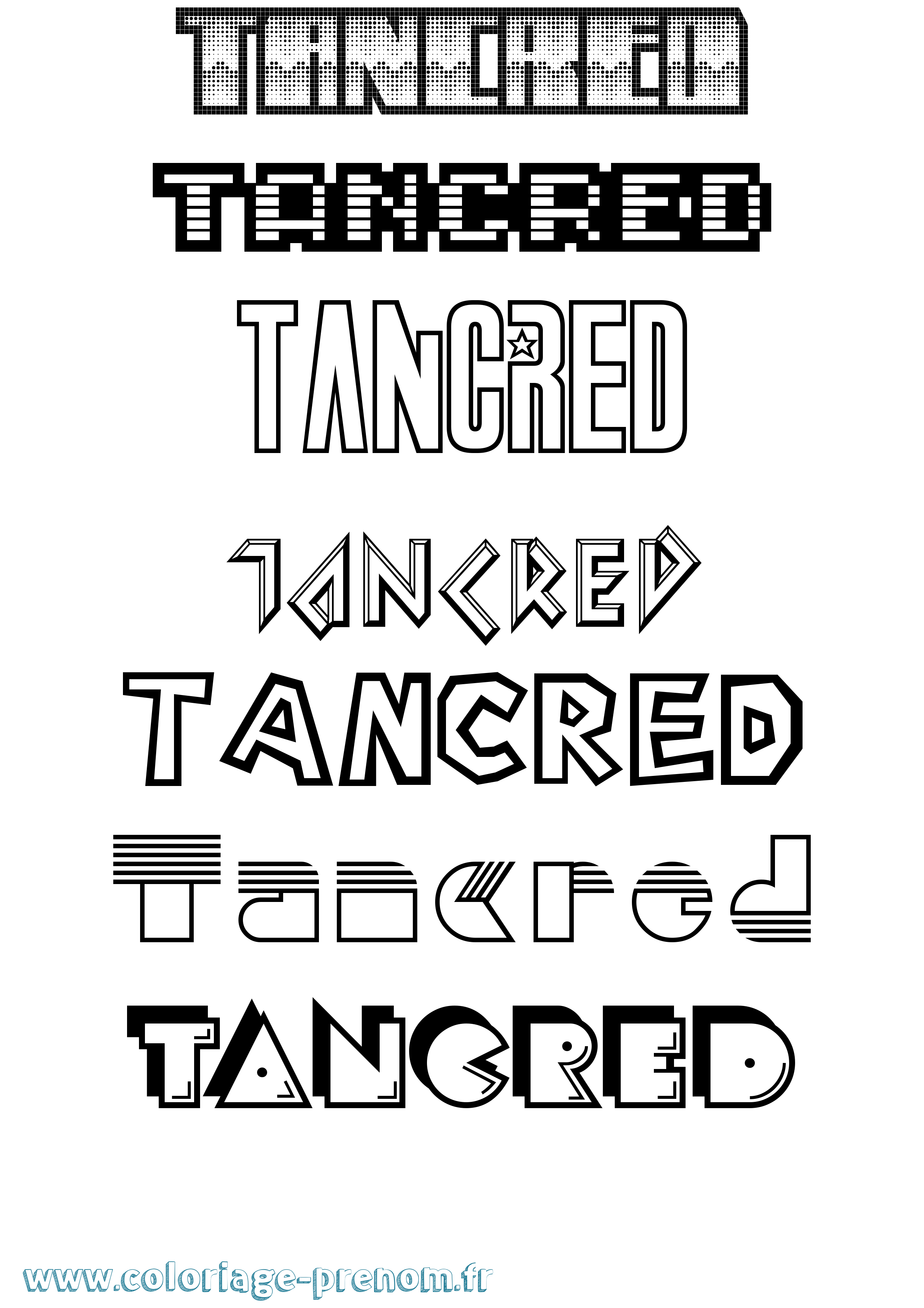 Coloriage Tancred Jeux Vidéos Coloriage prénom Tancred Jeux Vidéos