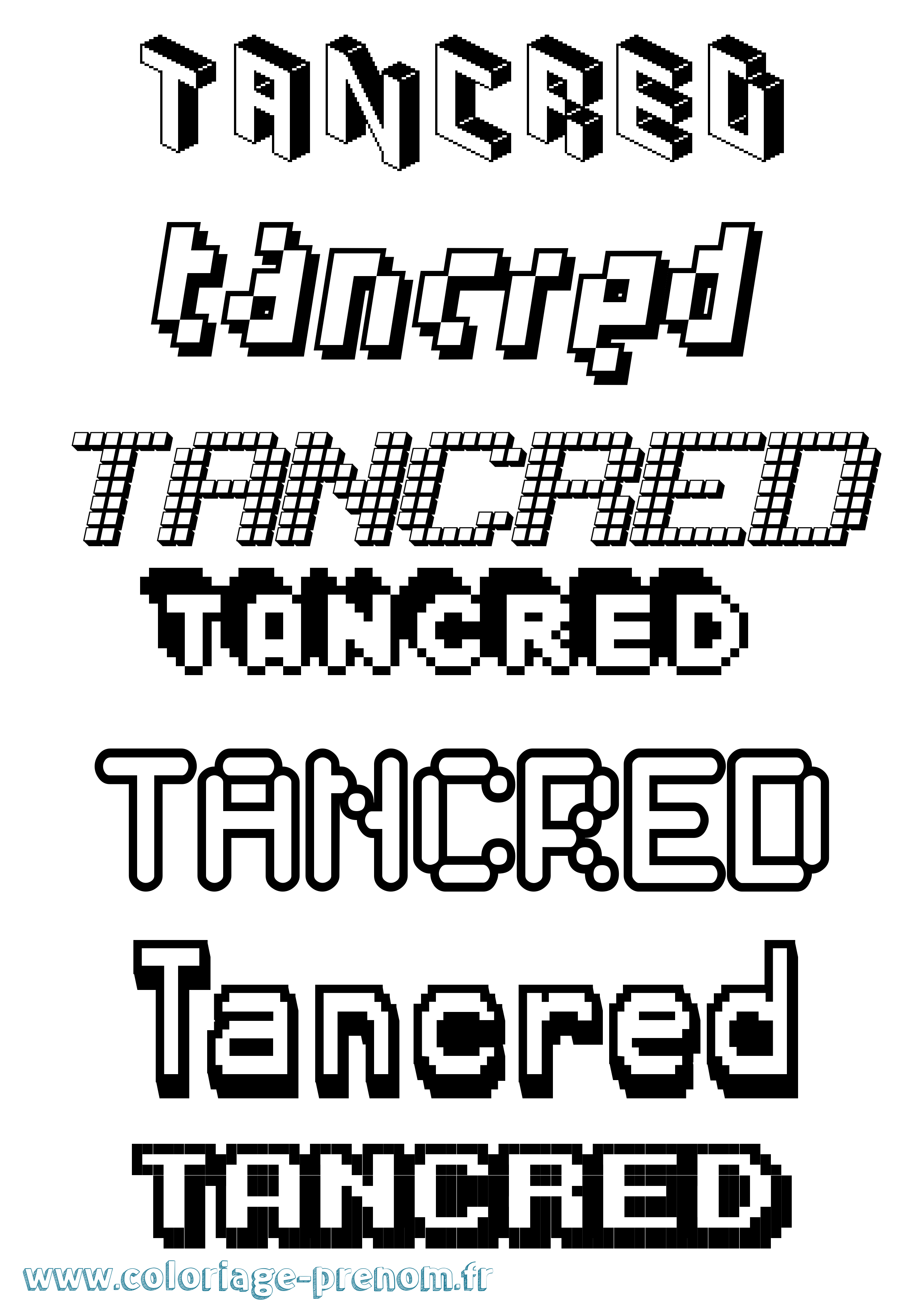 Coloriage prénom Tancred Pixel