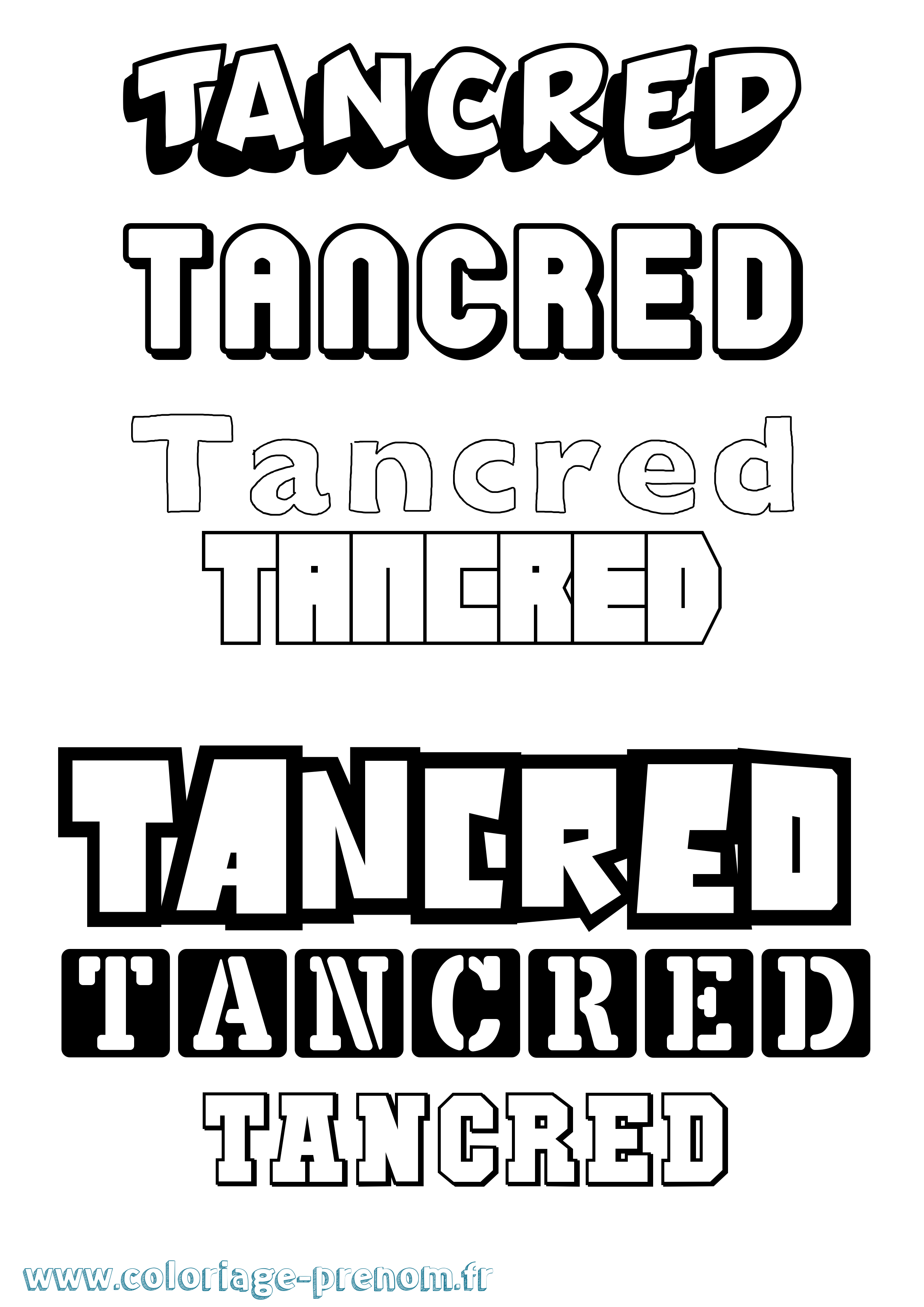 Coloriage Tancred Simple Coloriage prénom Tancred Simple