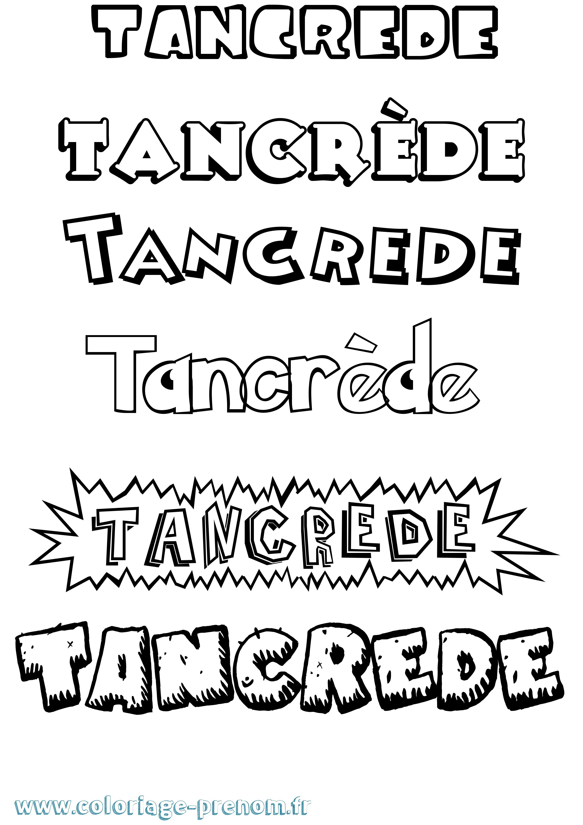 Coloriage prénom Tancrède Dessin Animé