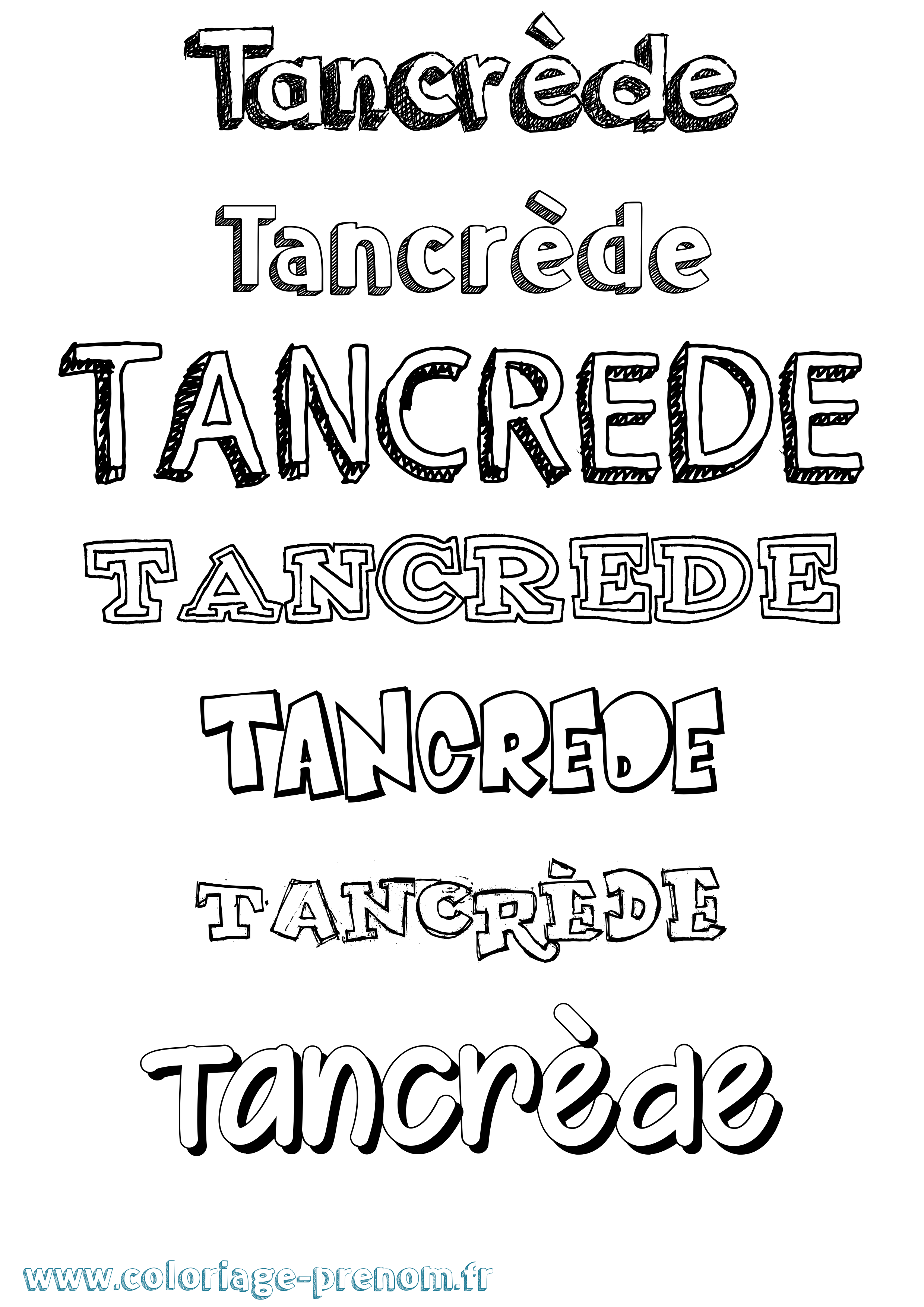 Coloriage prénom Tancrède Dessiné