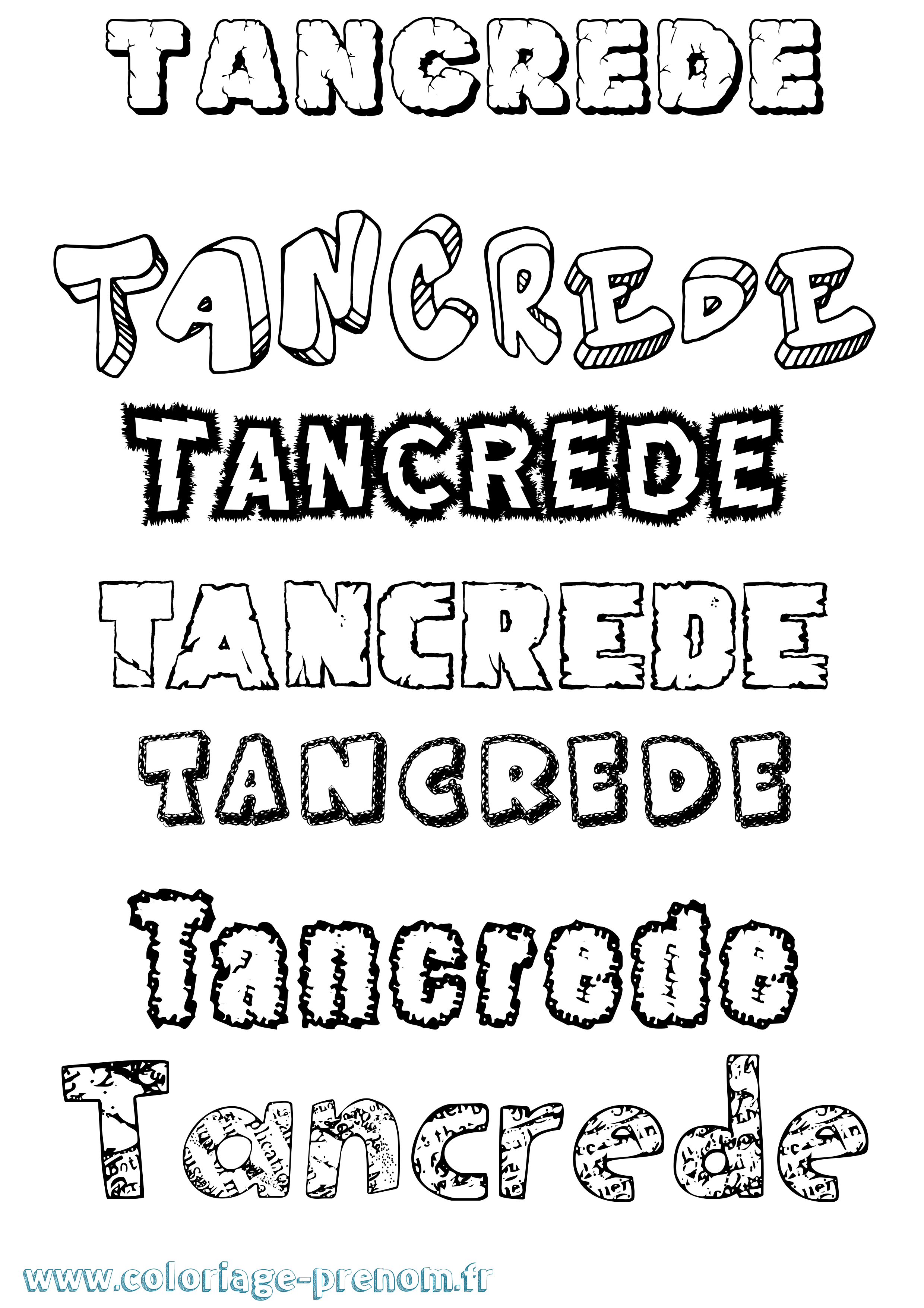 Coloriage prénom Tancrède Destructuré