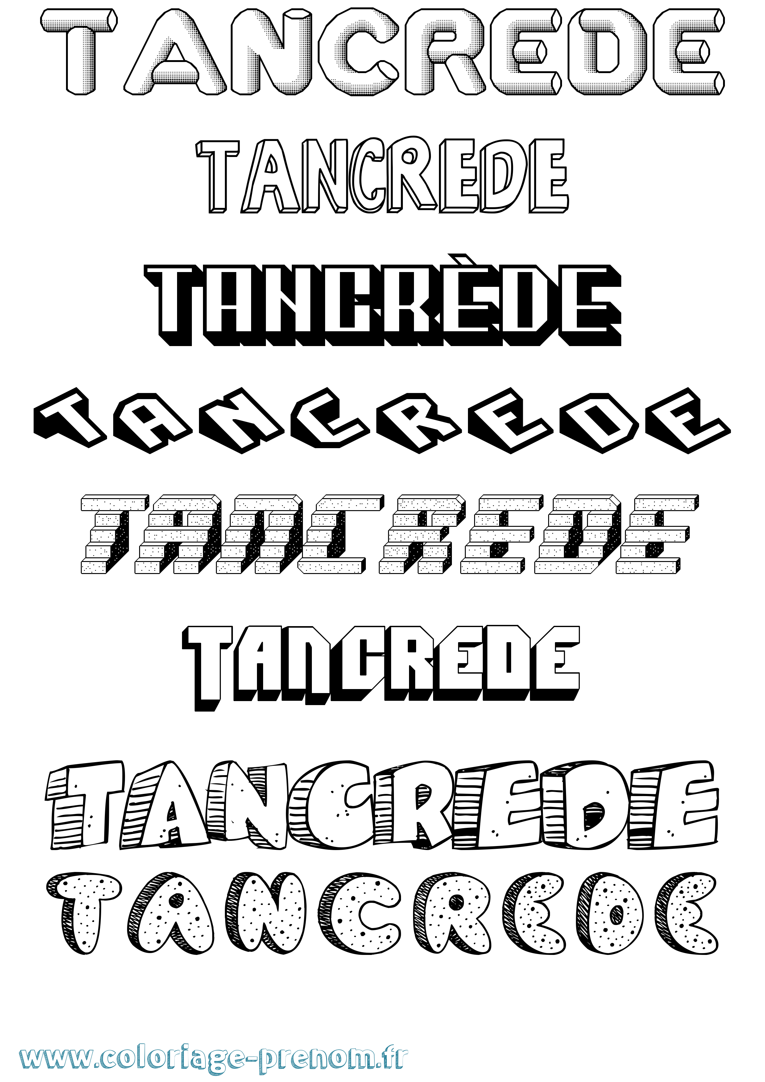Coloriage prénom Tancrède Effet 3D