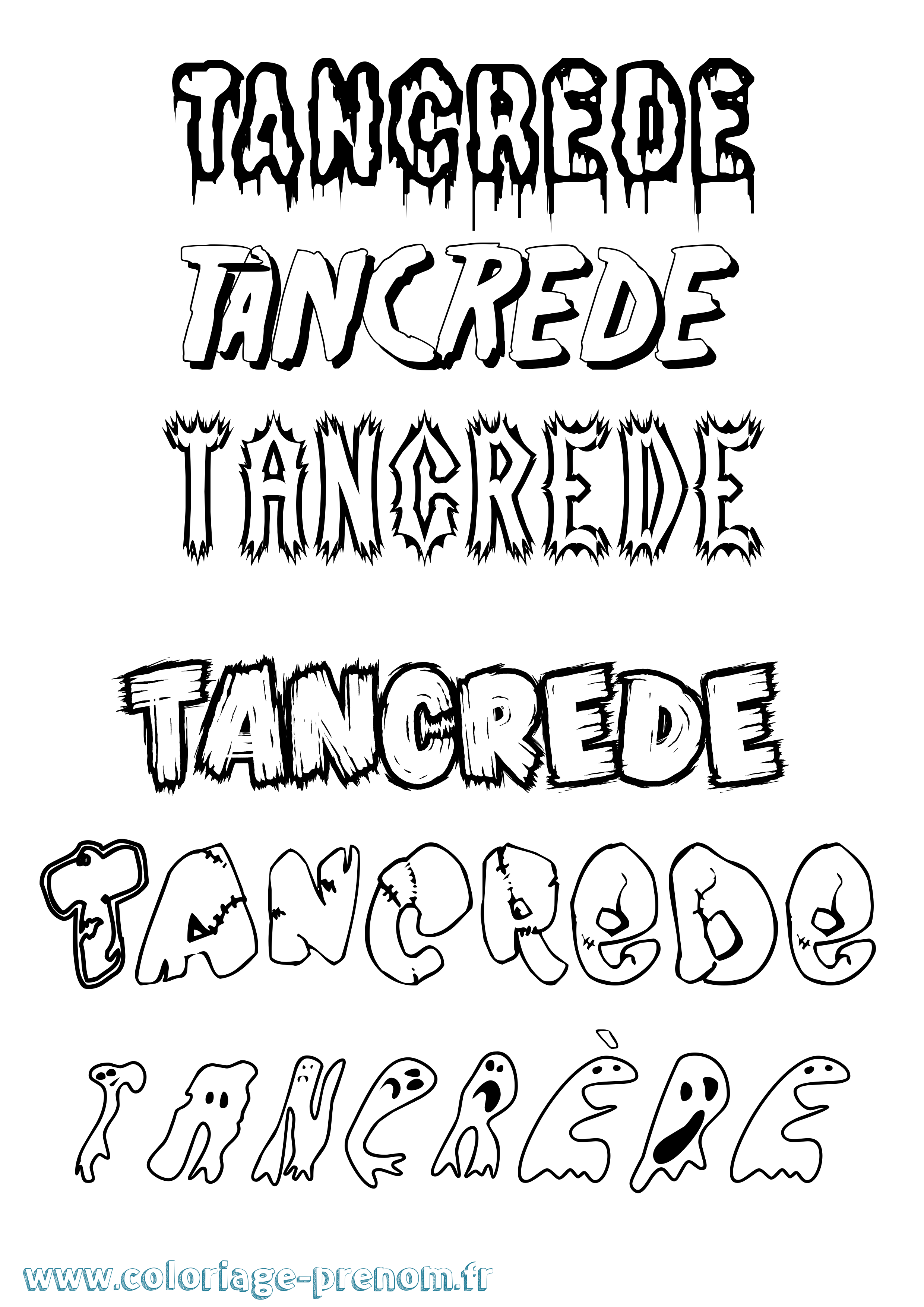Coloriage prénom Tancrède Frisson