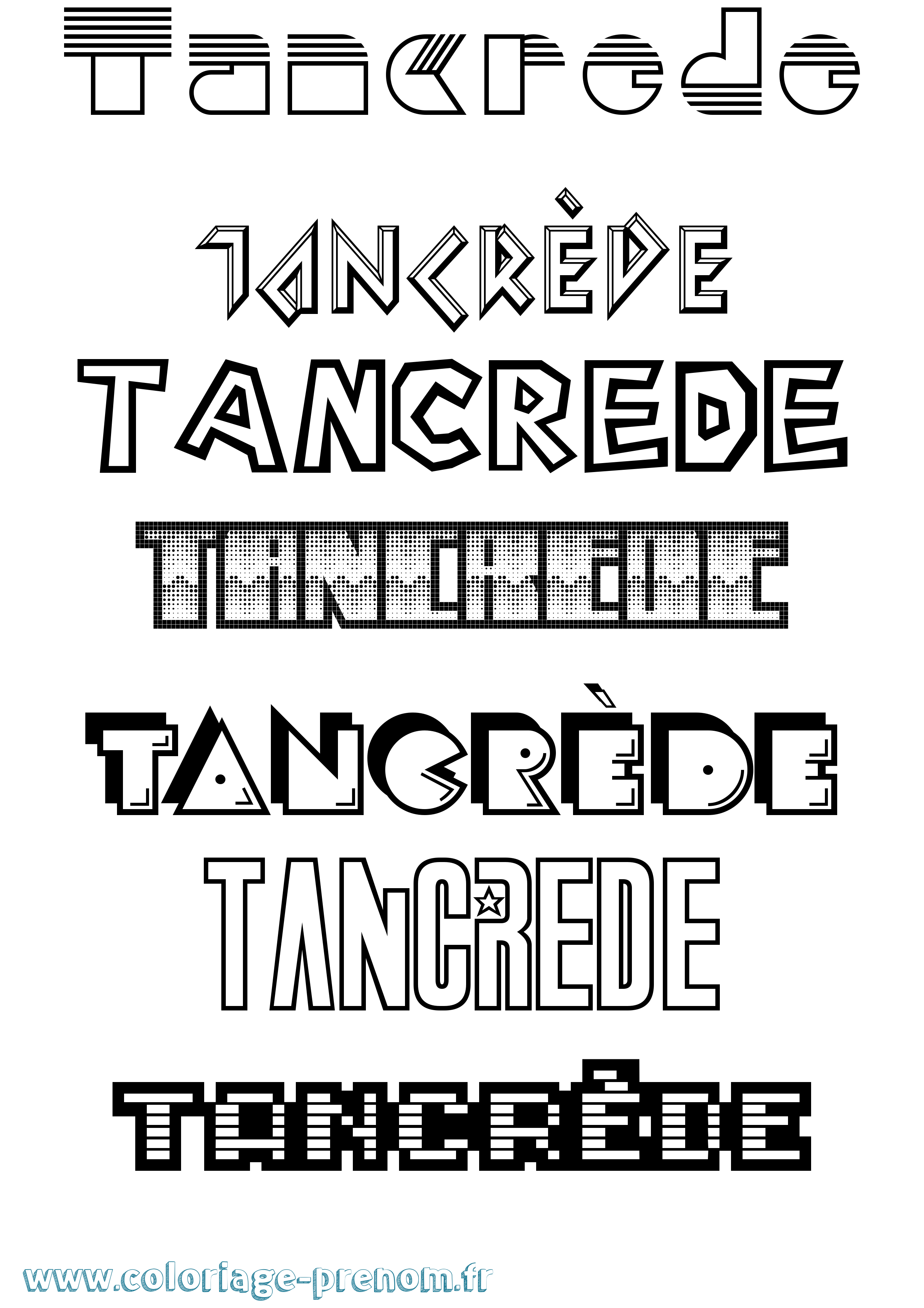 Coloriage prénom Tancrède Jeux Vidéos