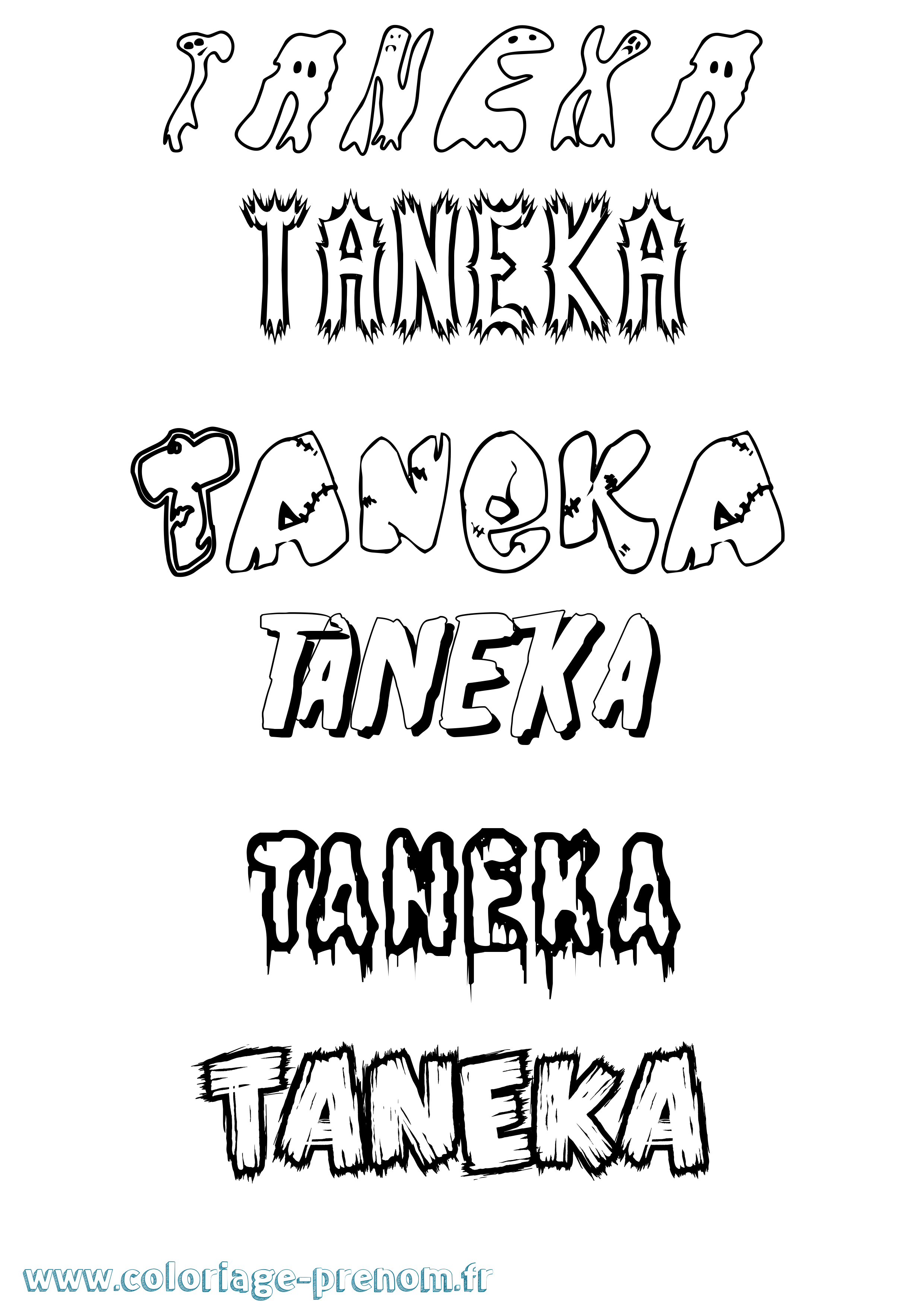 Coloriage prénom Taneka Frisson