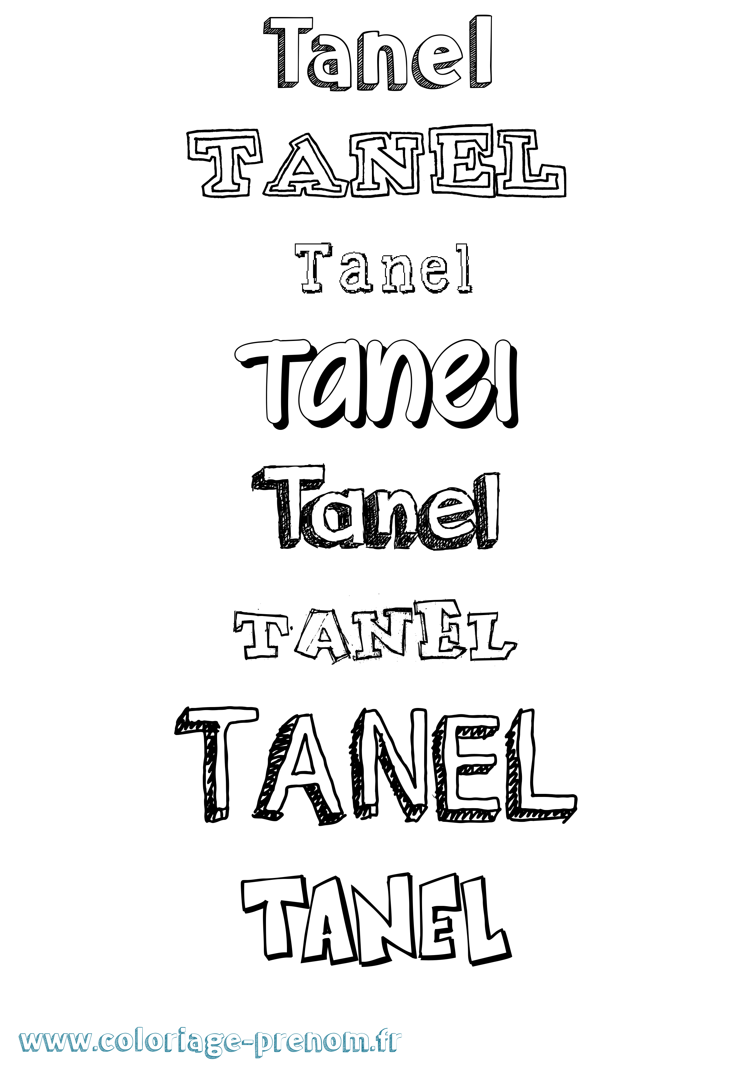 Coloriage prénom Tanel Dessiné