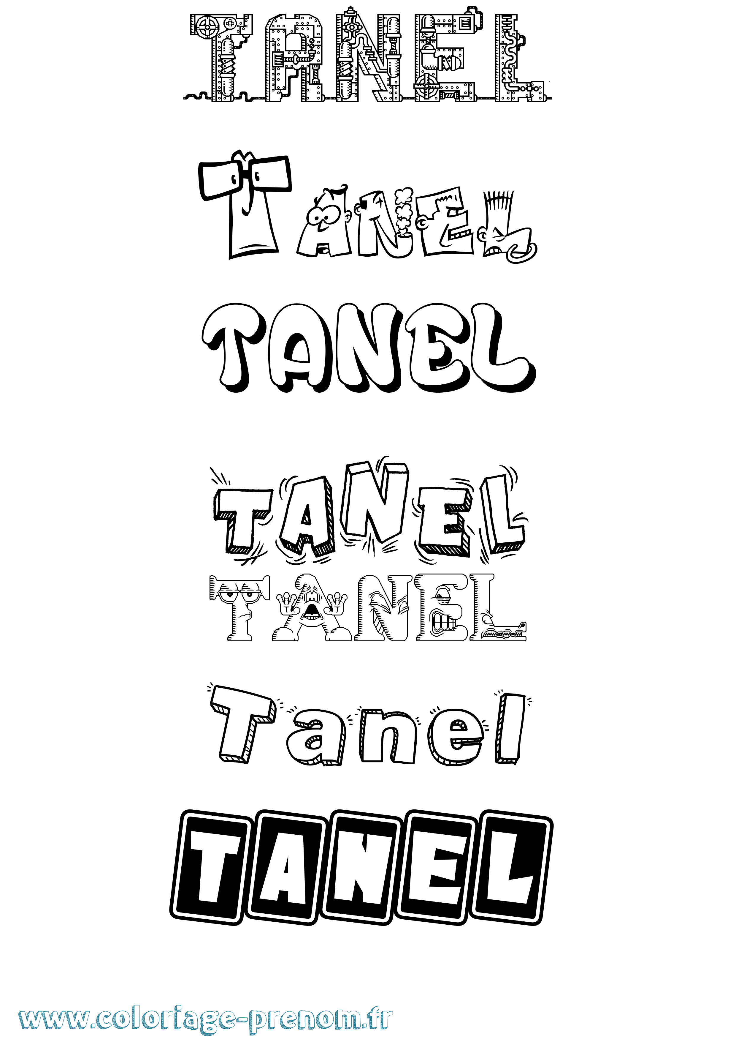 Coloriage prénom Tanel Fun
