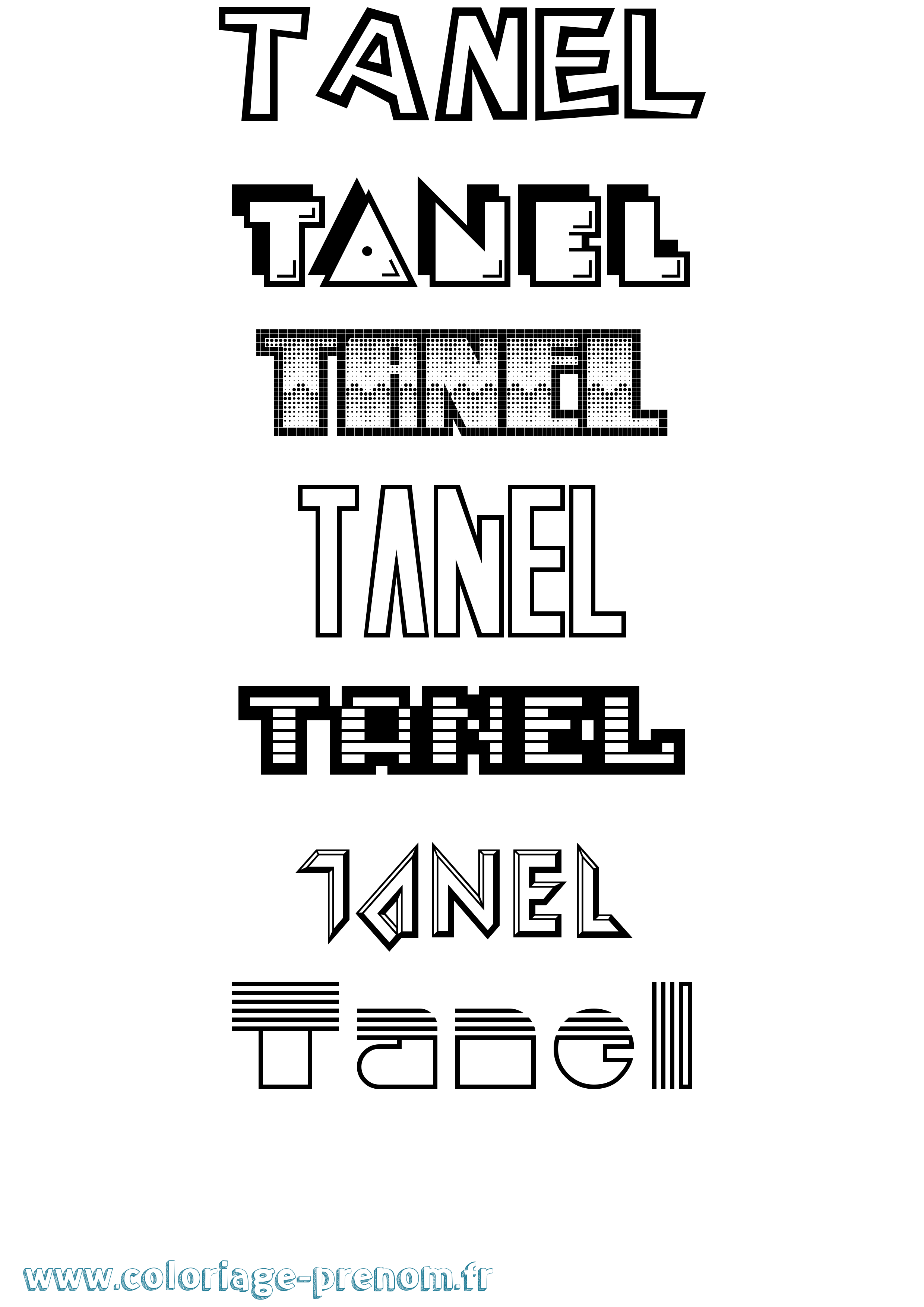 Coloriage prénom Tanel Jeux Vidéos
