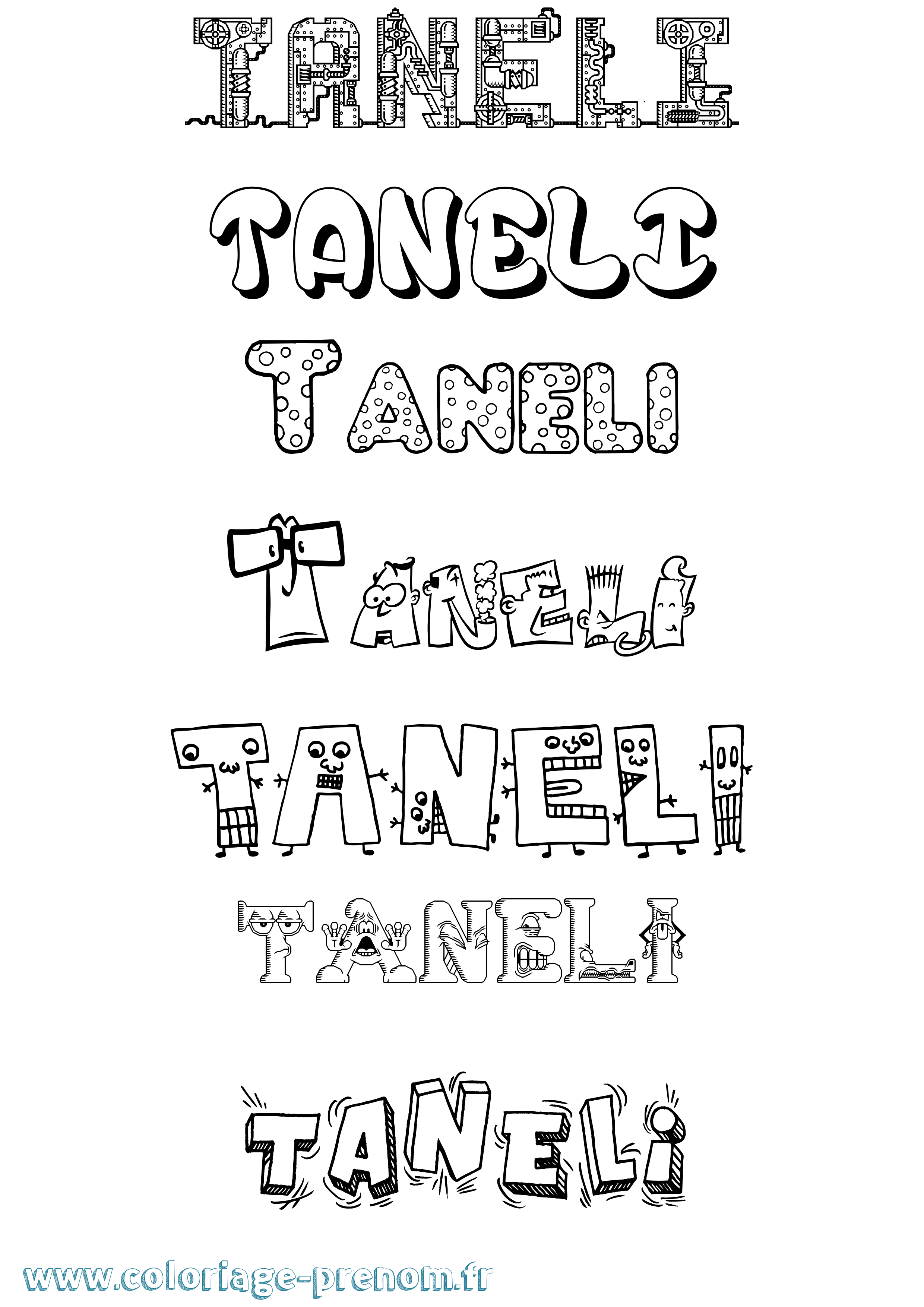 Coloriage Taneli Fun Coloriage prénom Taneli Fun