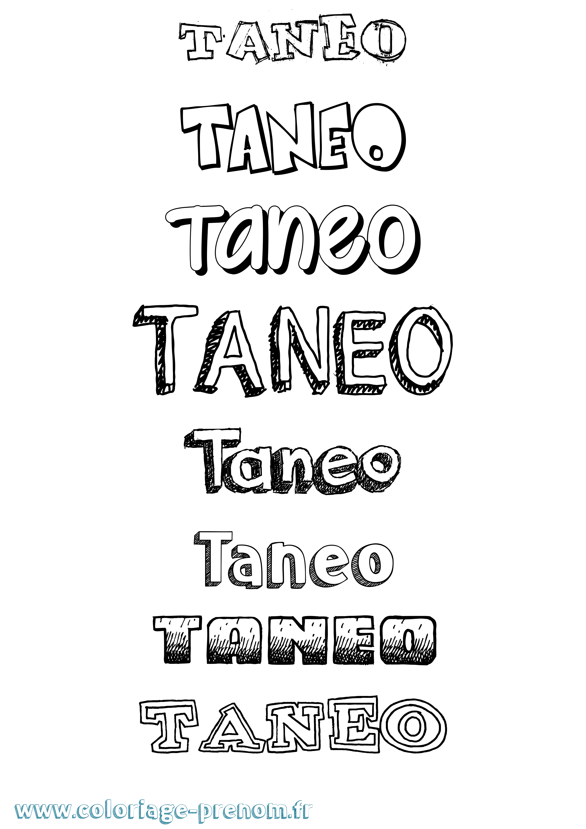 Coloriage prénom Taneo Dessiné