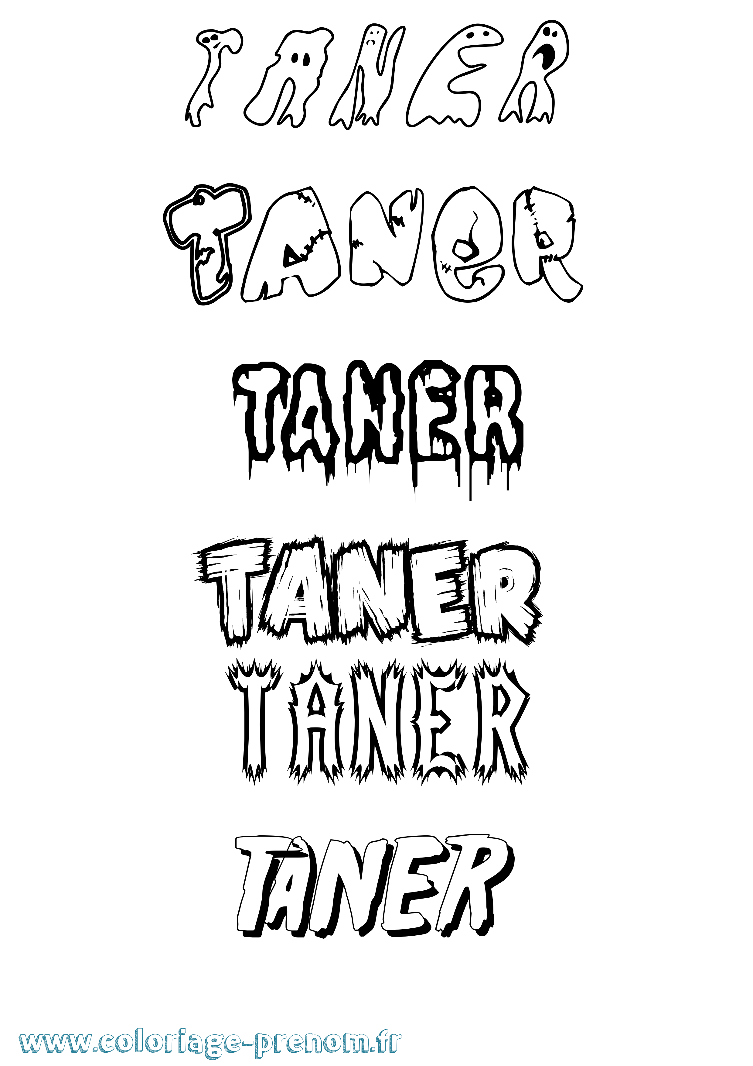 Coloriage Taner Frisson Coloriage prénom Taner Frisson