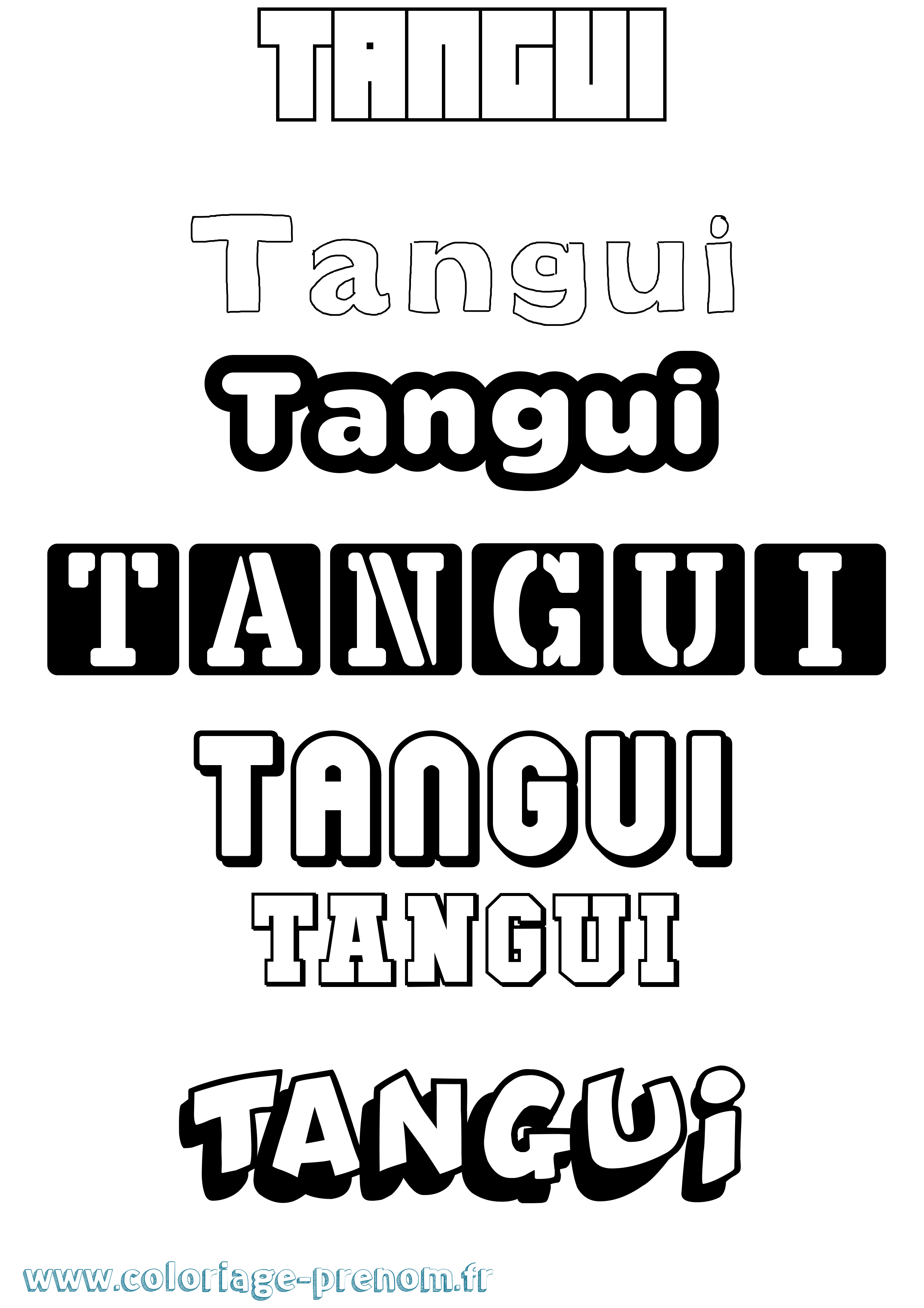 Coloriage prénom Tangui Simple