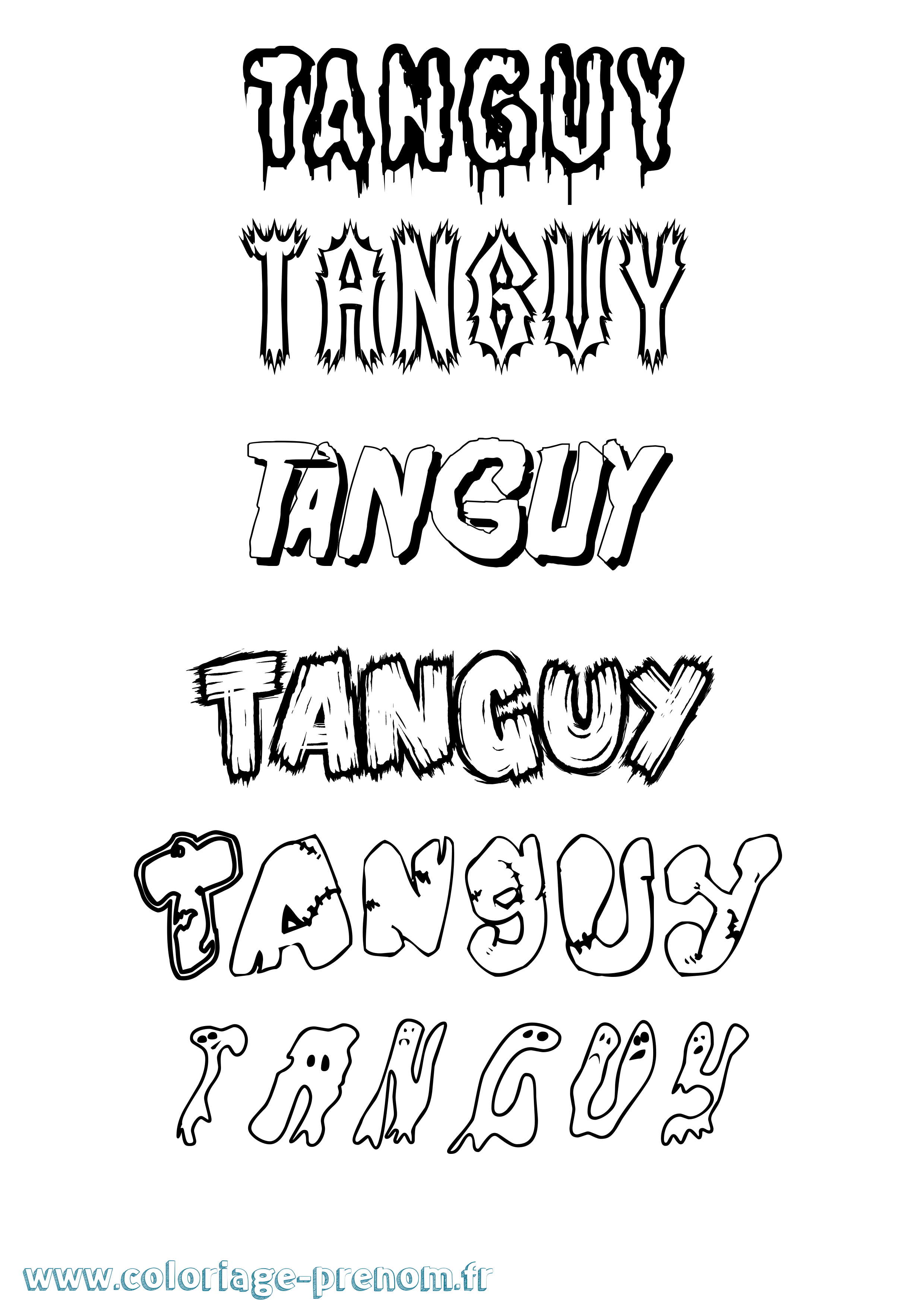 Coloriage prénom Tanguy Frisson