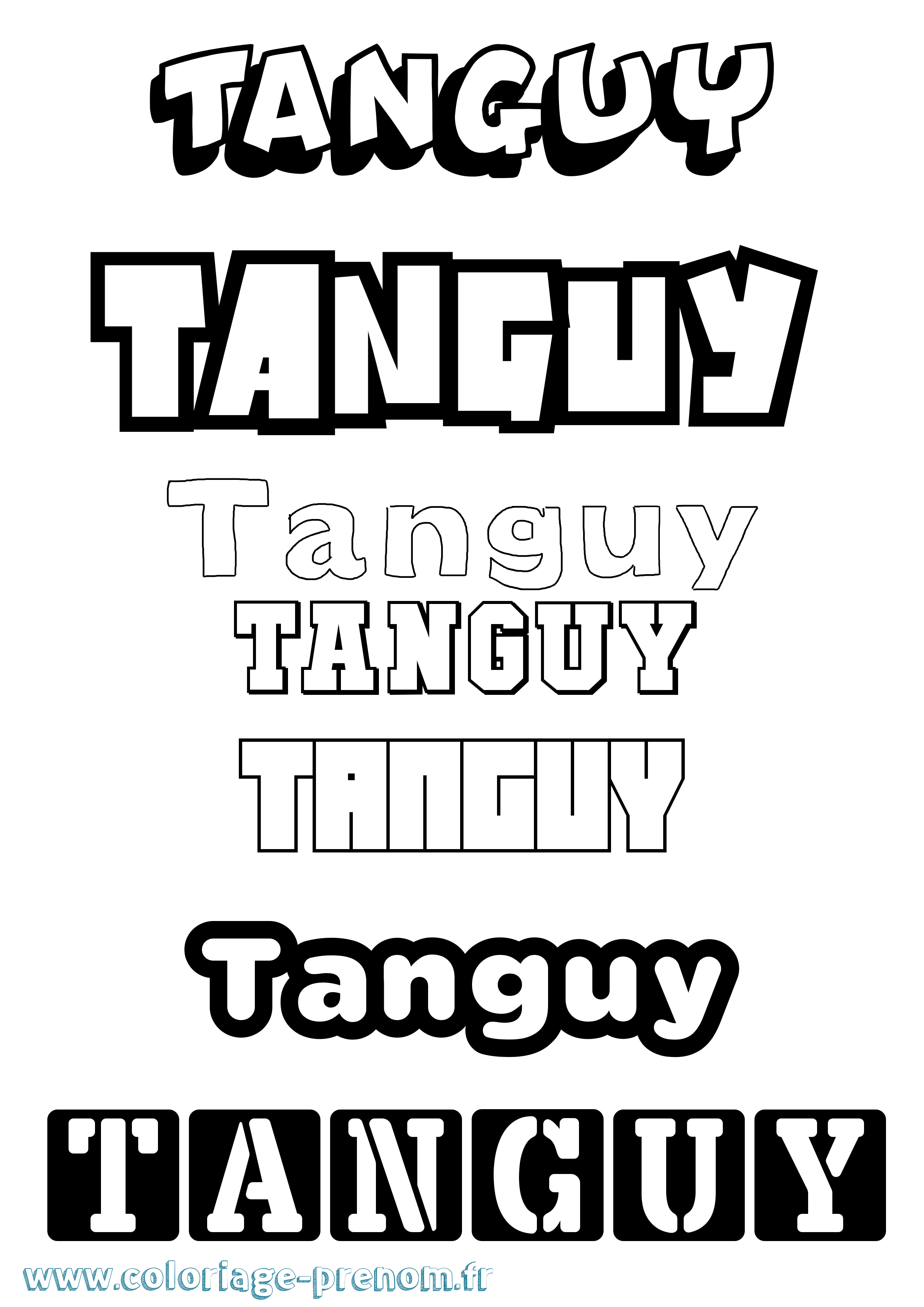 Coloriage prénom Tanguy