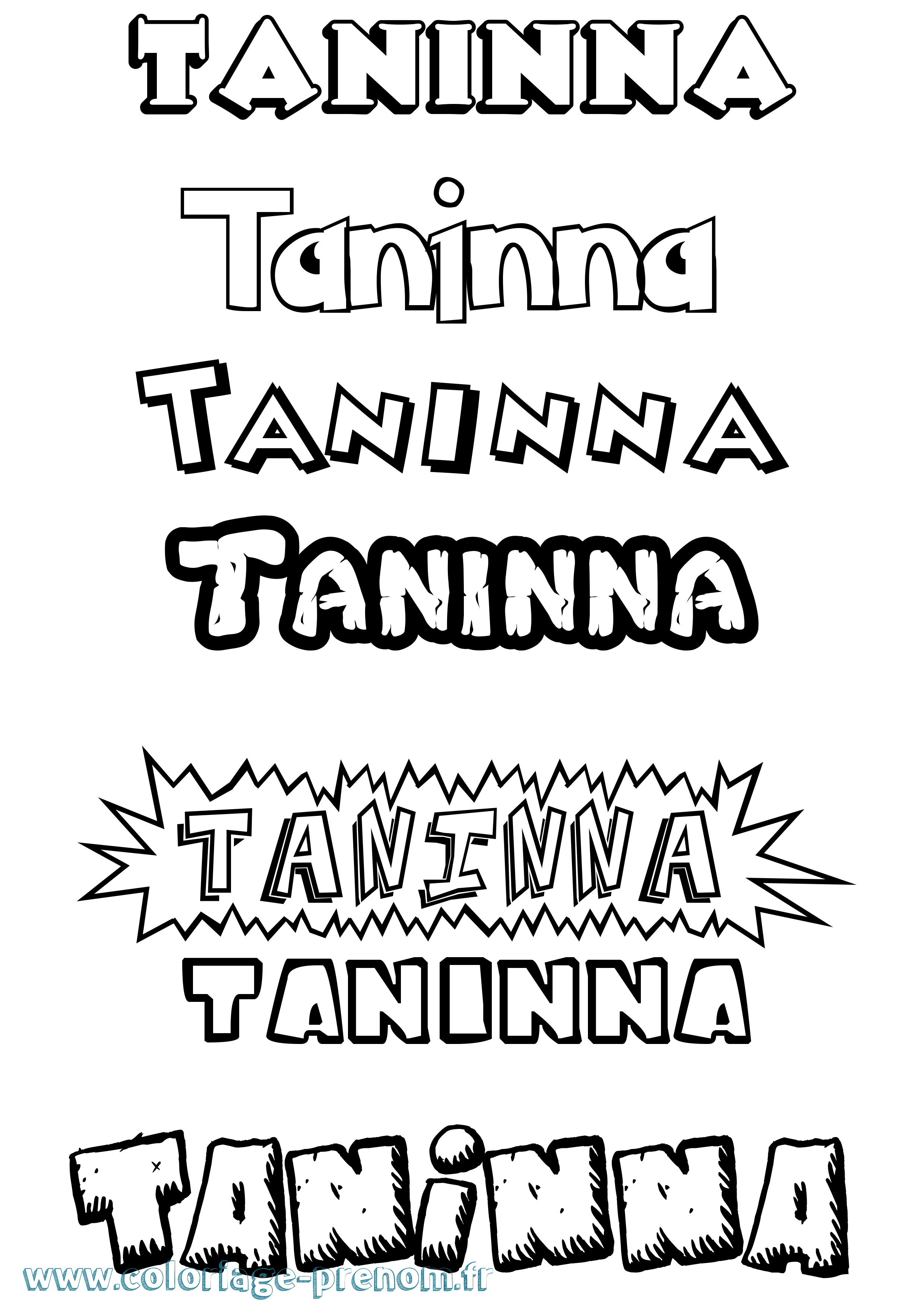 Coloriage prénom Taninna Dessin Animé