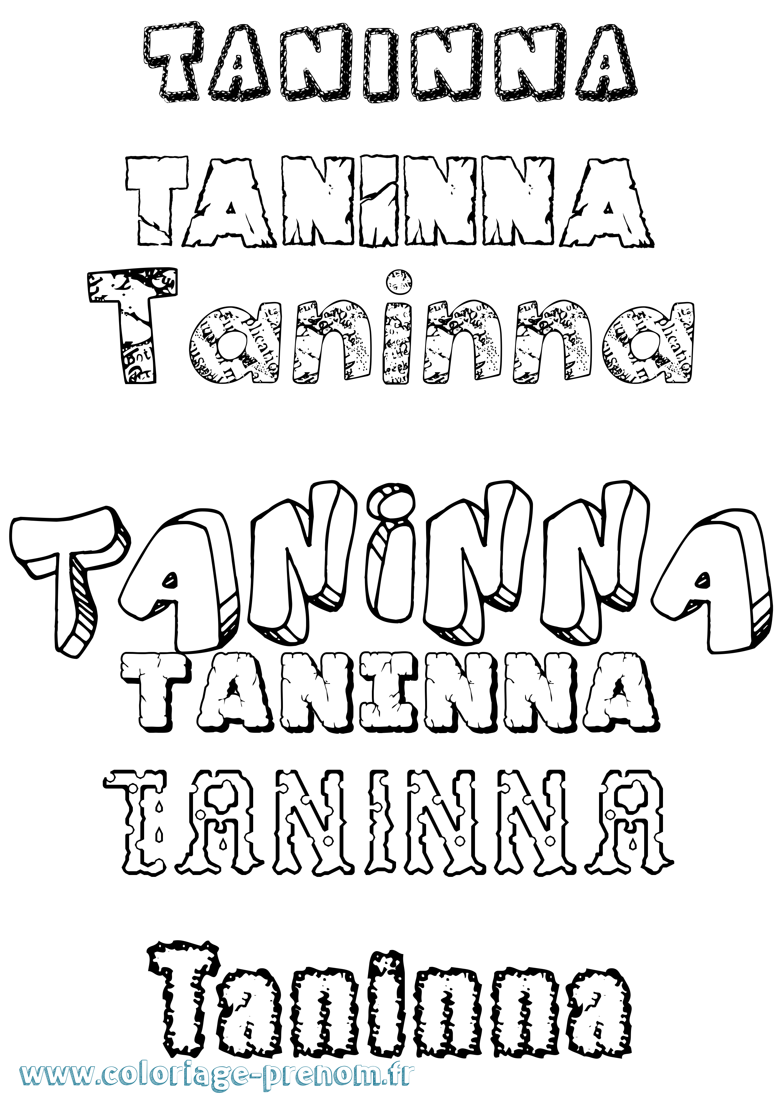 Coloriage prénom Taninna Destructuré