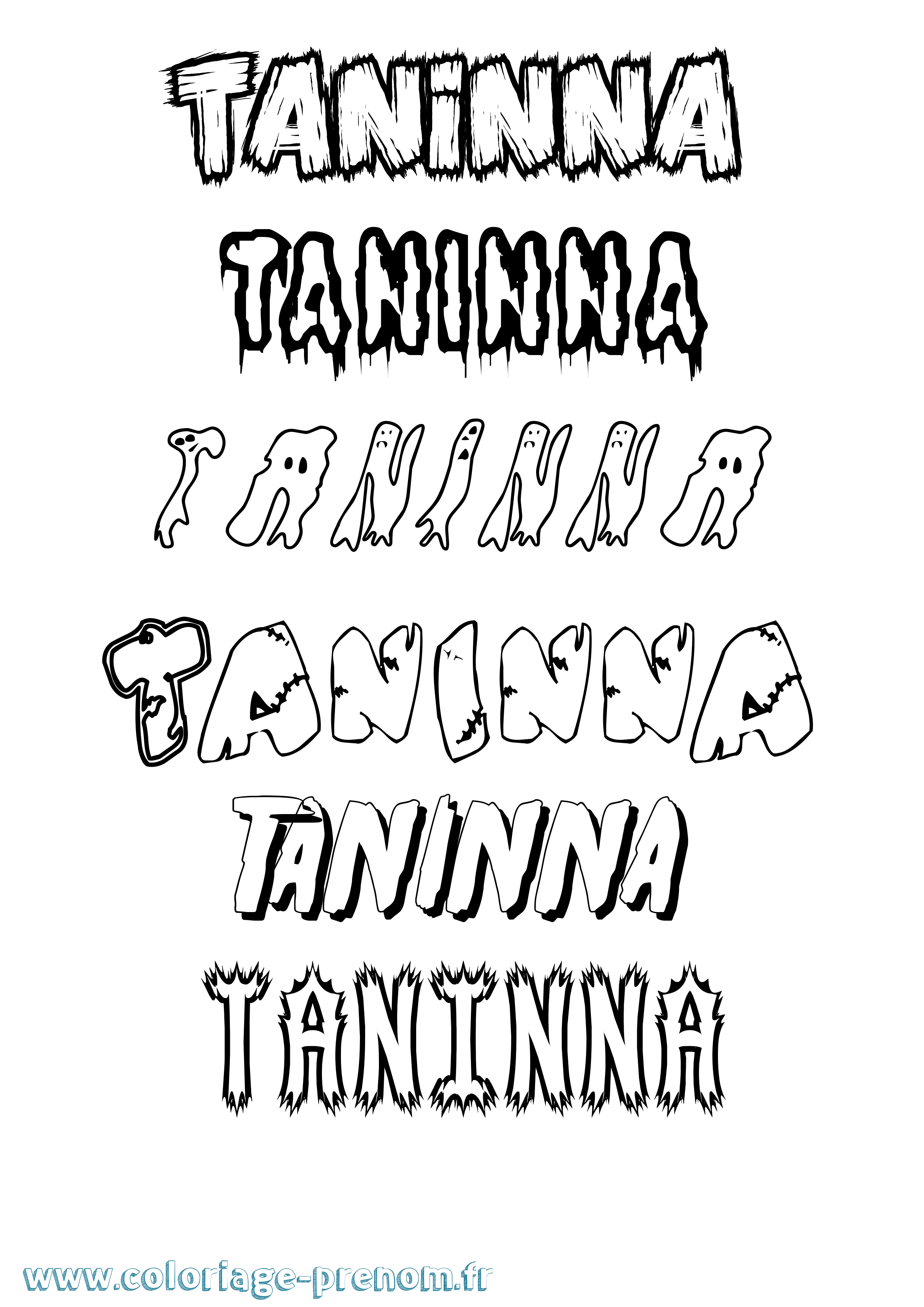 Coloriage prénom Taninna Frisson