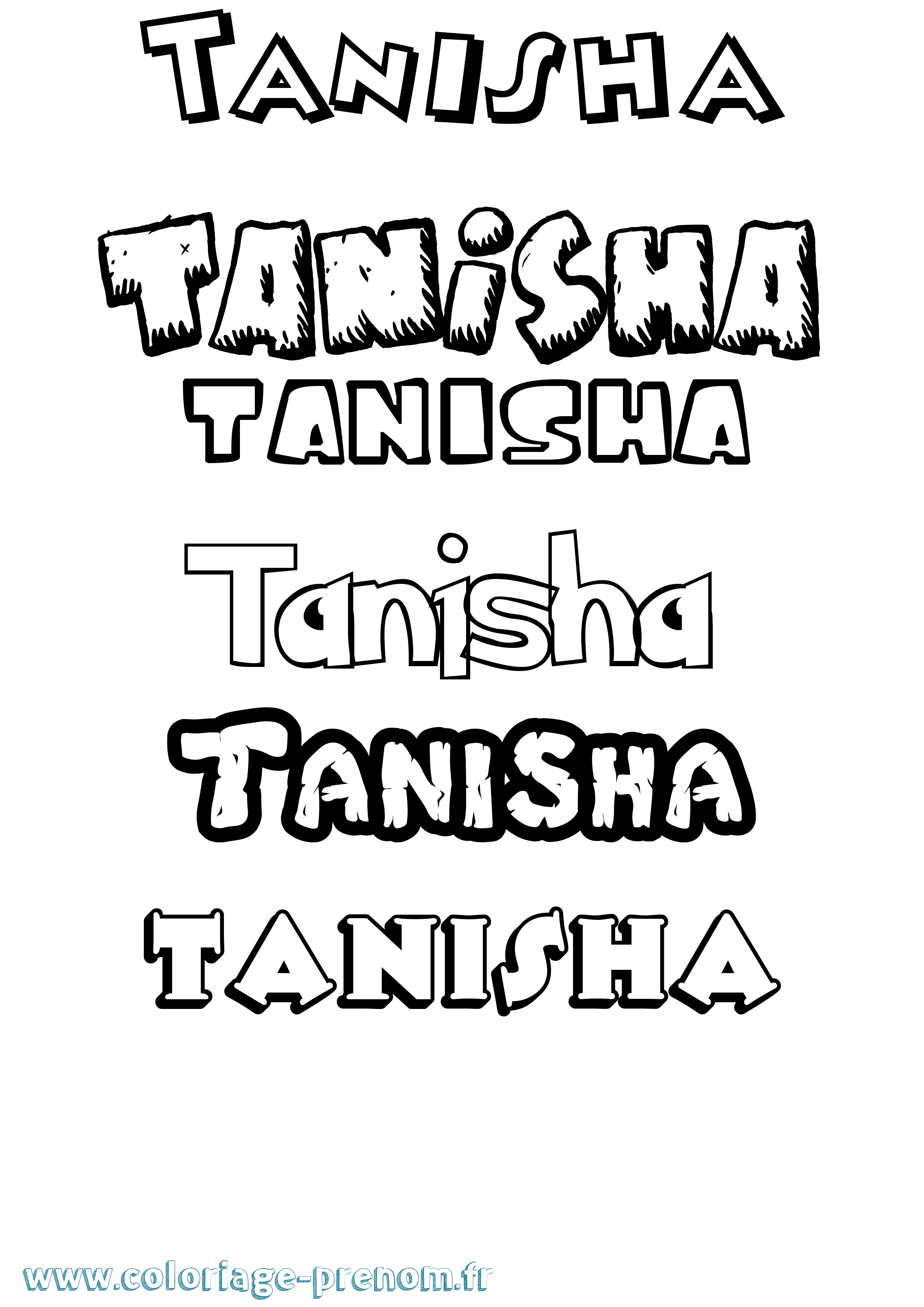 Coloriage prénom Tanisha Dessin Animé