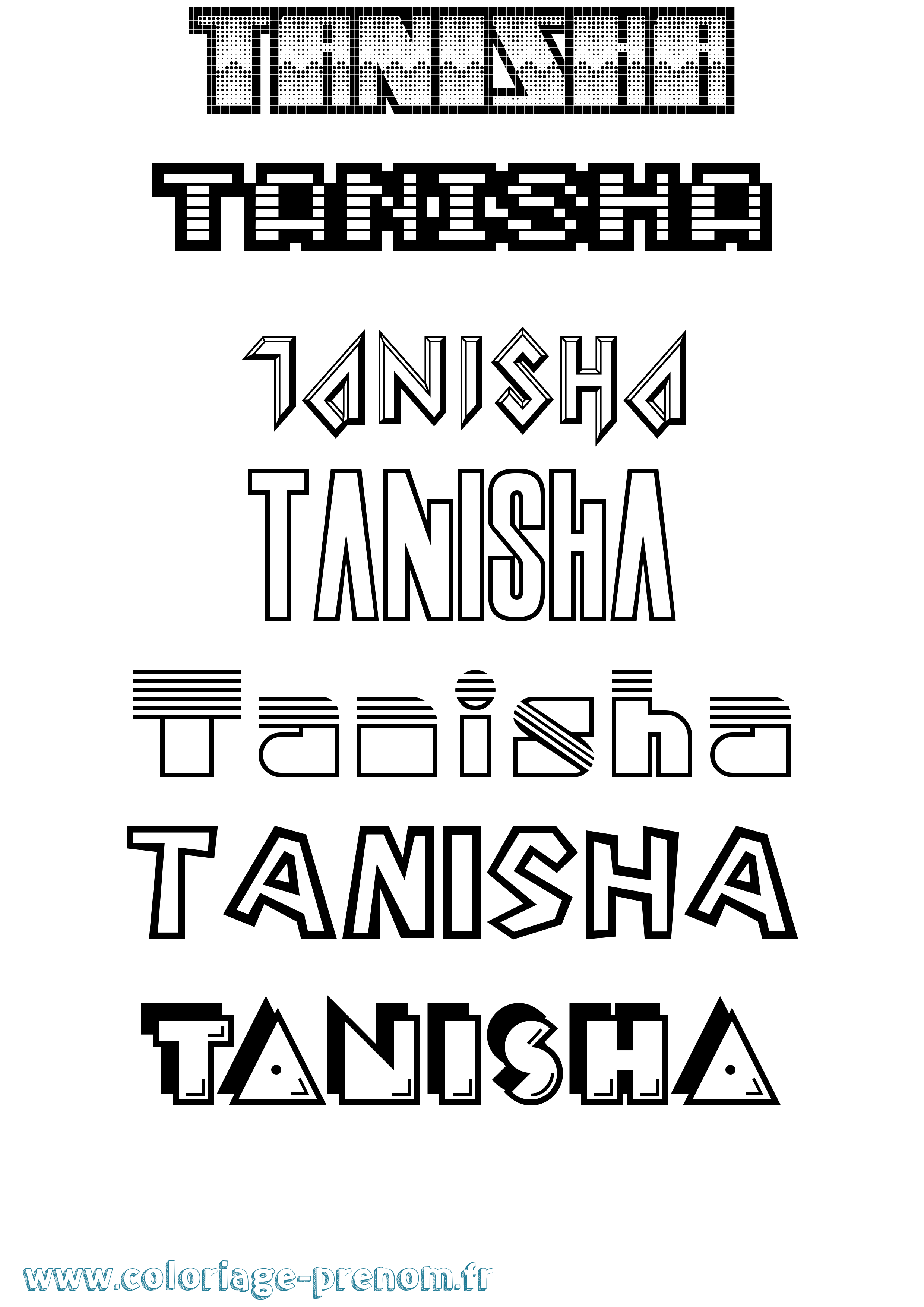 Coloriage prénom Tanisha Jeux Vidéos