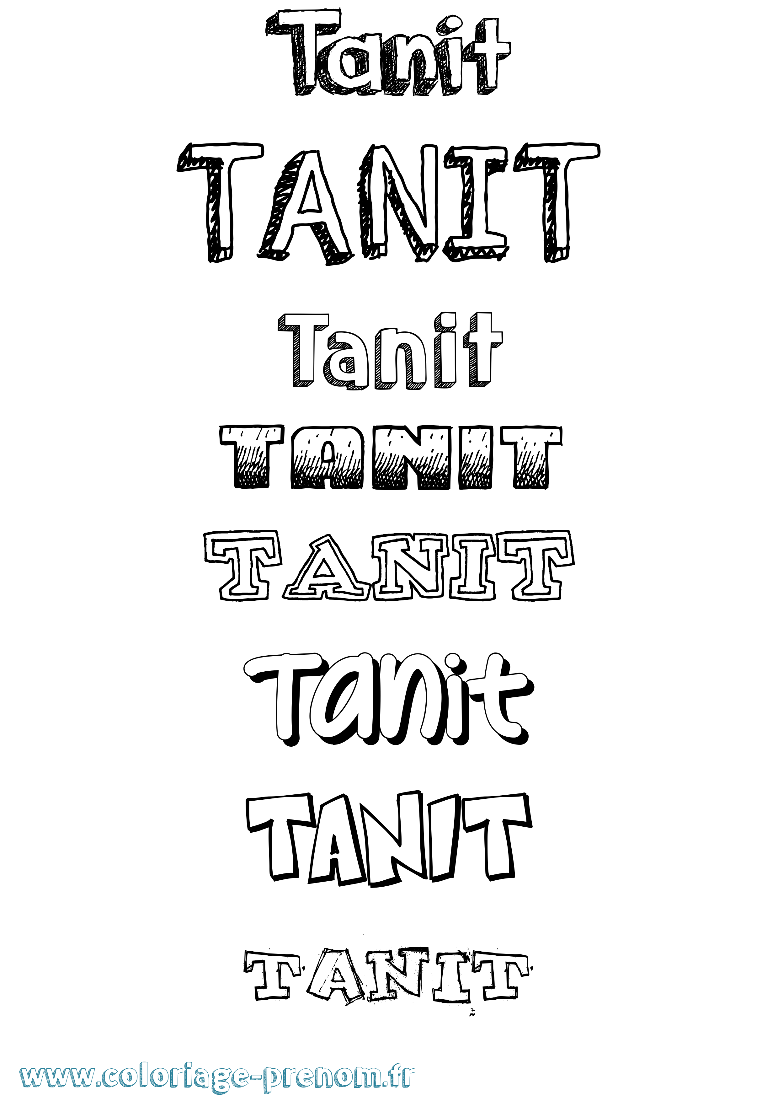 Coloriage Tanit Dessiné Coloriage prénom Tanit Dessiné