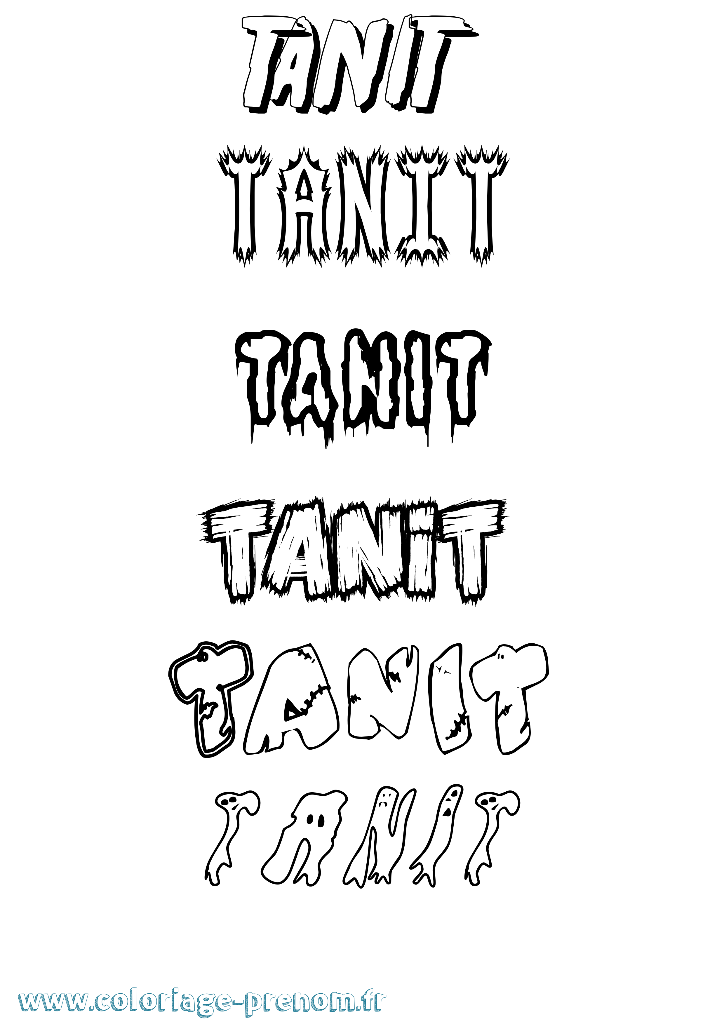 Coloriage Tanit Frisson Coloriage prénom Tanit Frisson