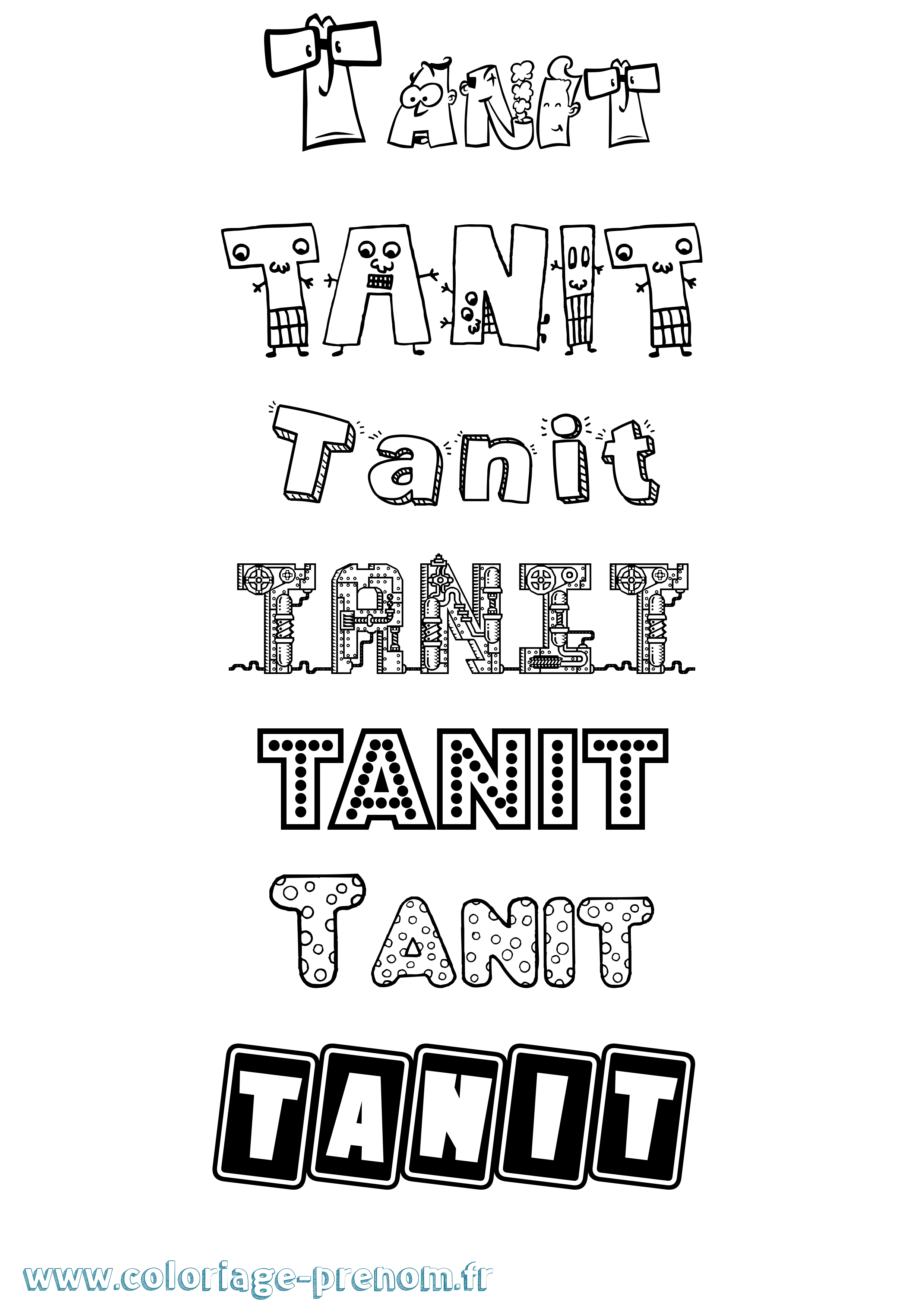 Coloriage Tanit Fun Coloriage prénom Tanit Fun