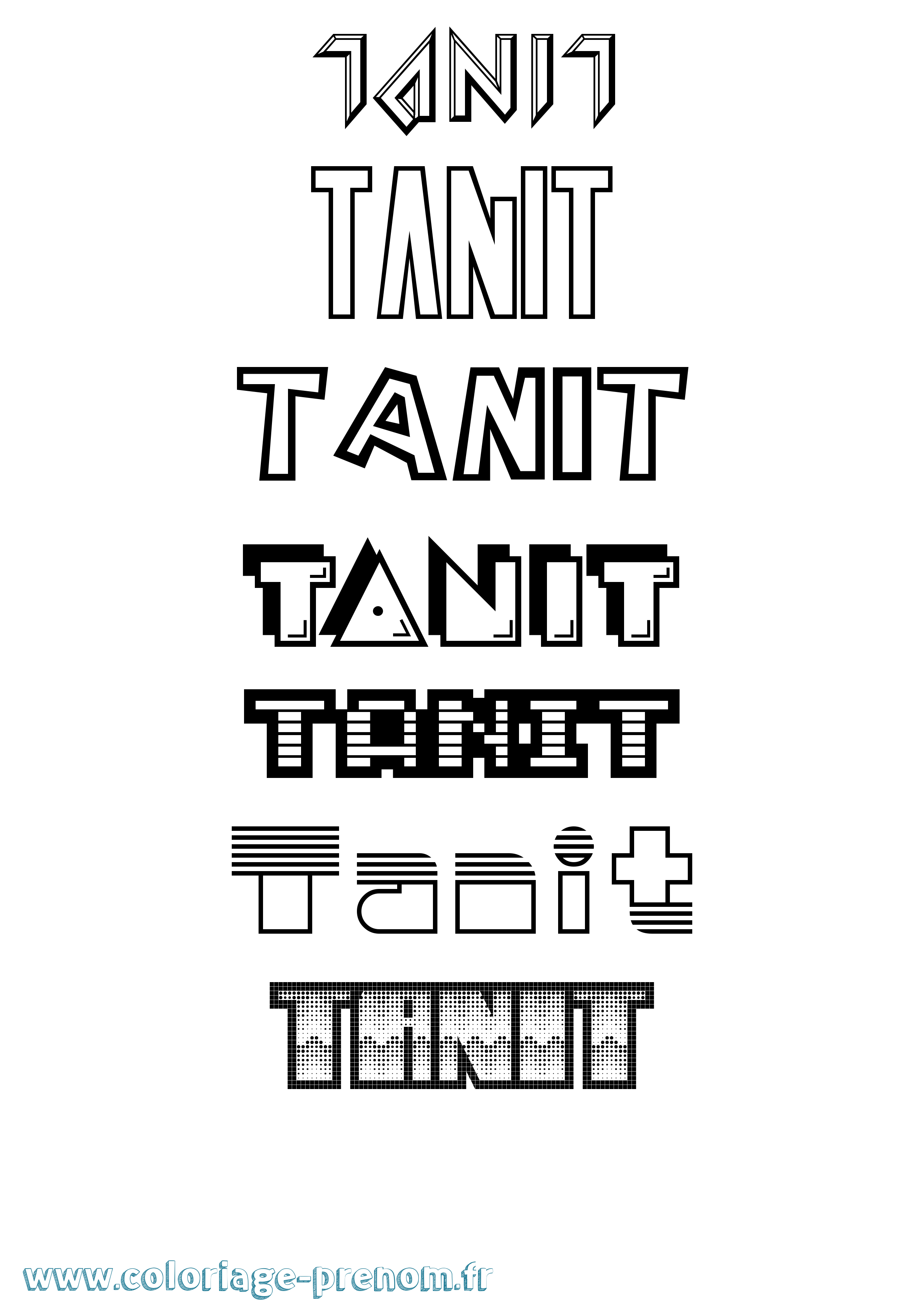 Coloriage Tanit Jeux Vidéos Coloriage prénom Tanit Jeux Vidéos