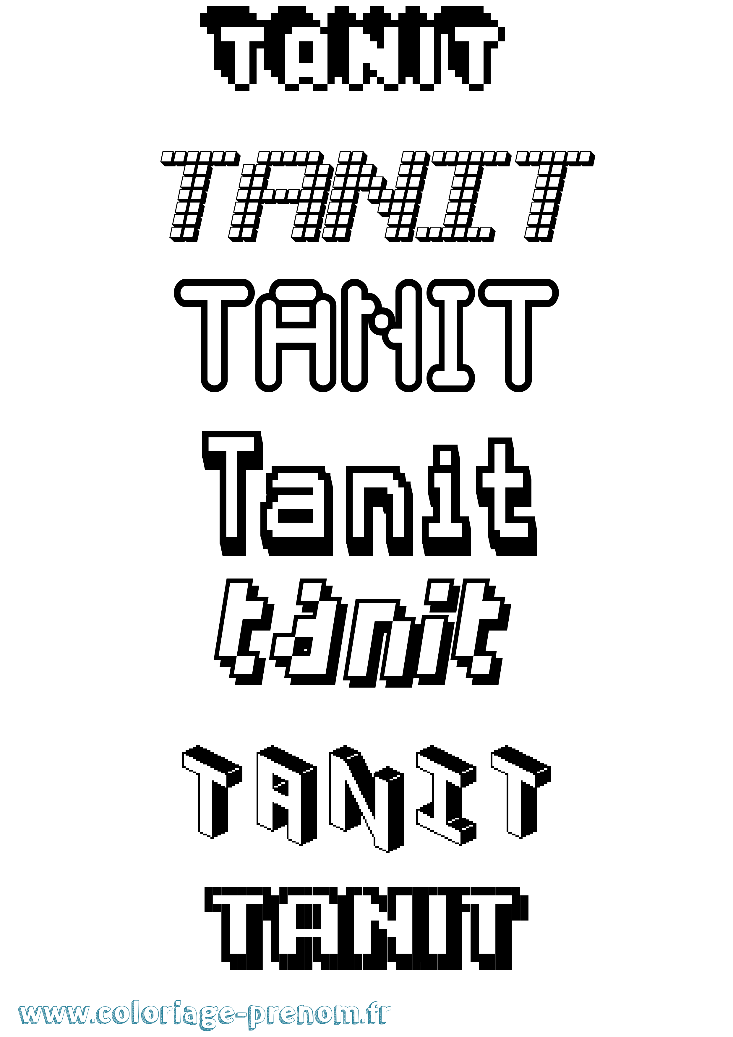 Coloriage Tanit Pixel Coloriage prénom Tanit Pixel