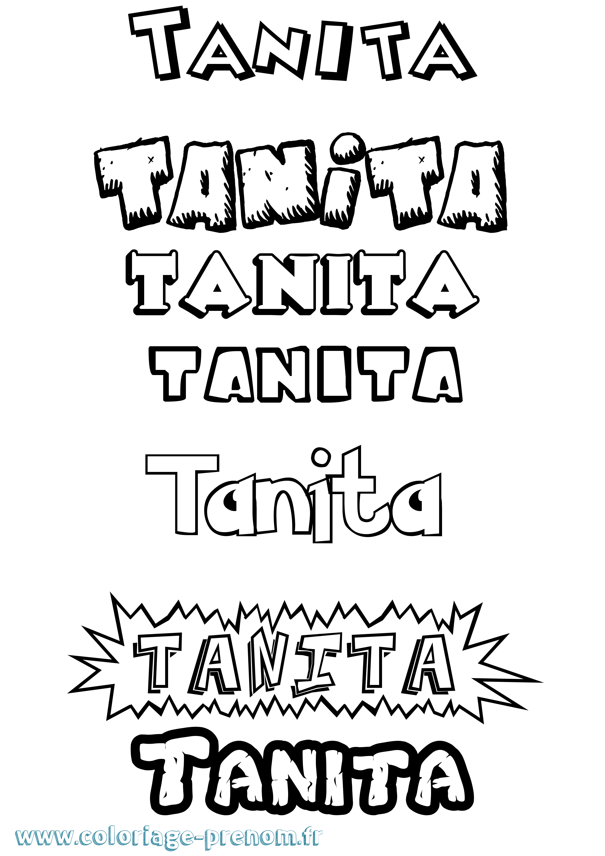 Coloriage prénom Tanita Dessin Animé