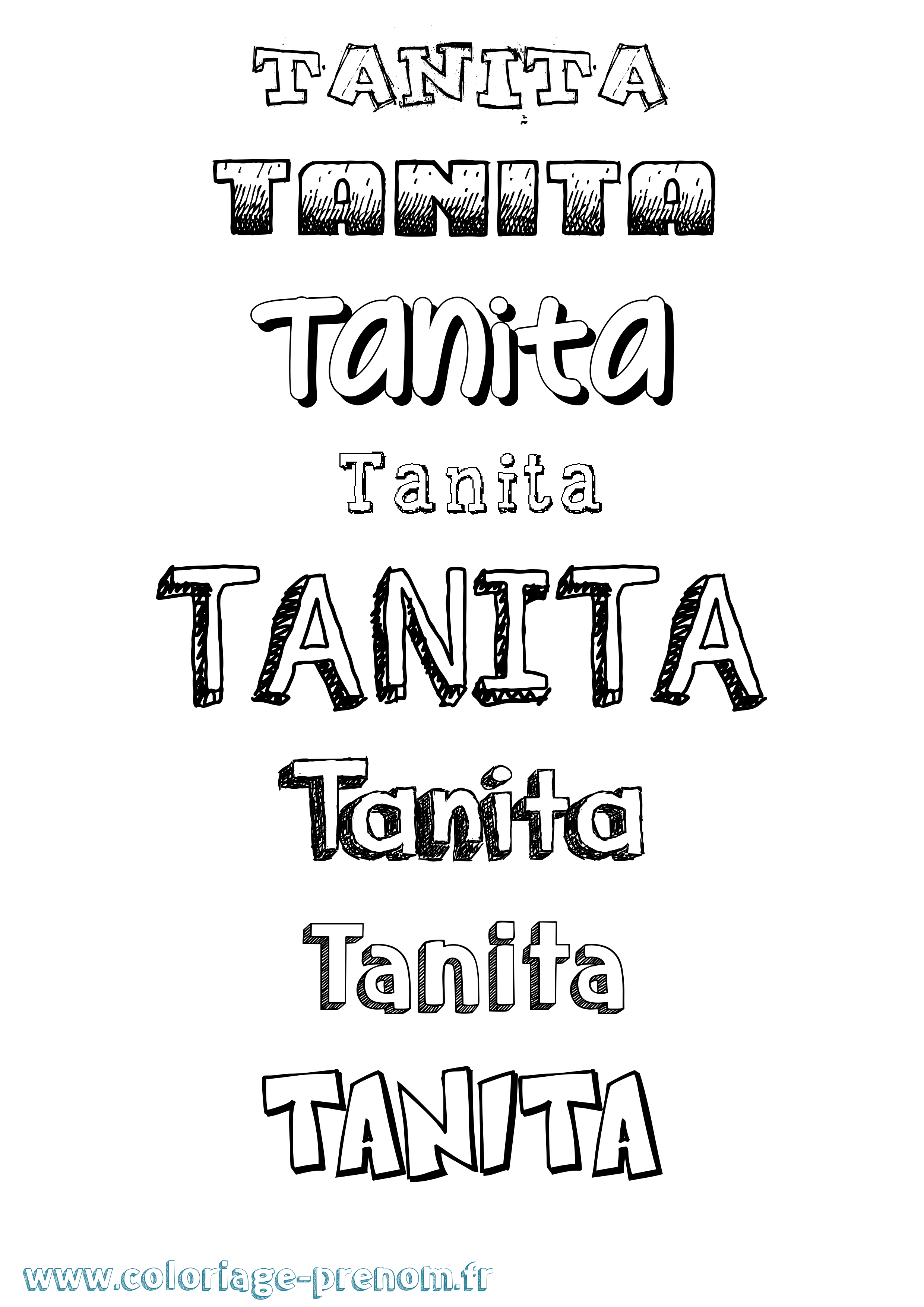 Coloriage prénom Tanita Dessiné
