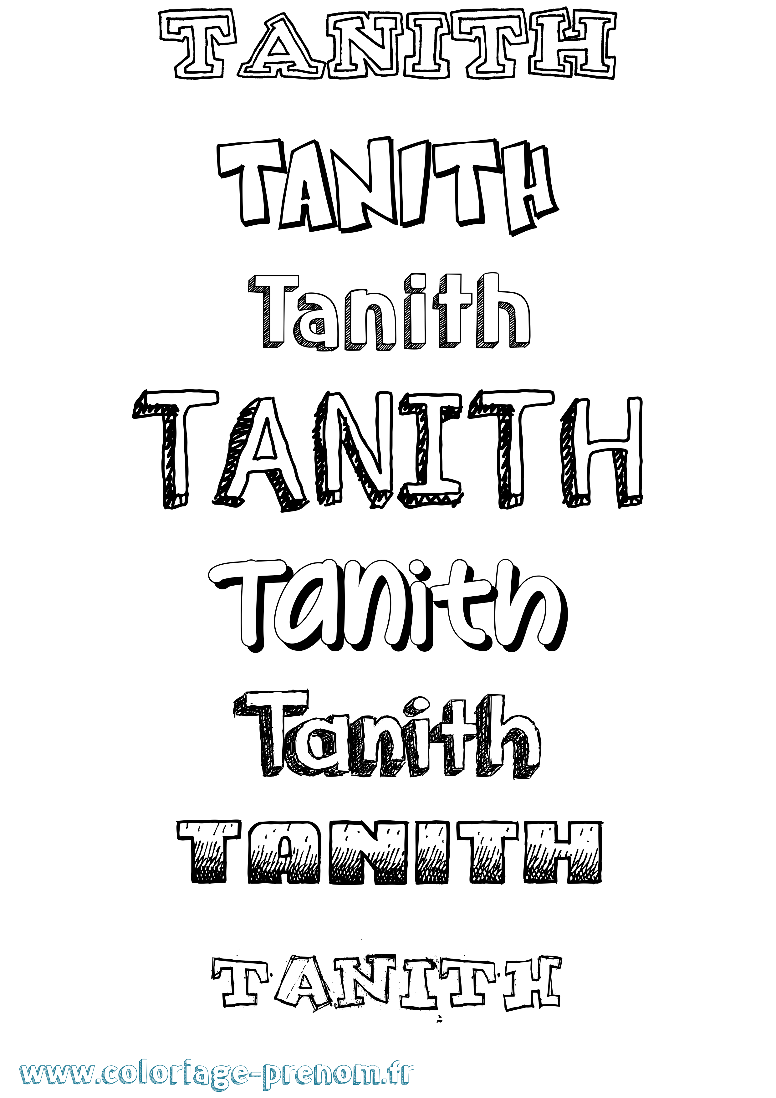 Coloriage prénom Tanith Dessiné