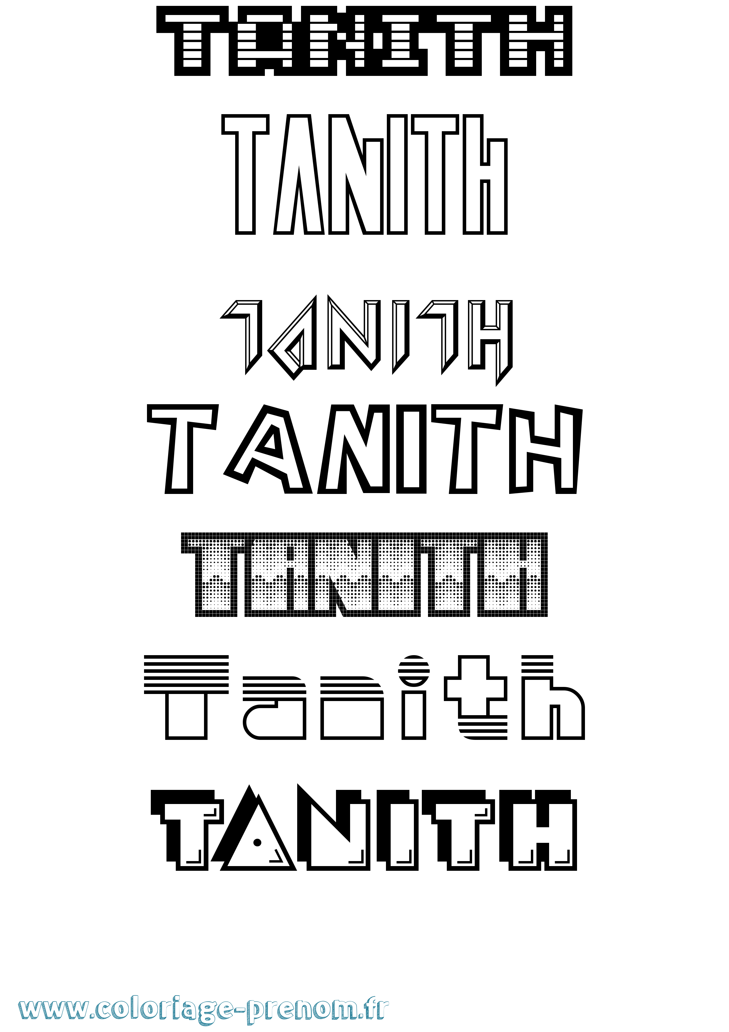 Coloriage prénom Tanith Jeux Vidéos
