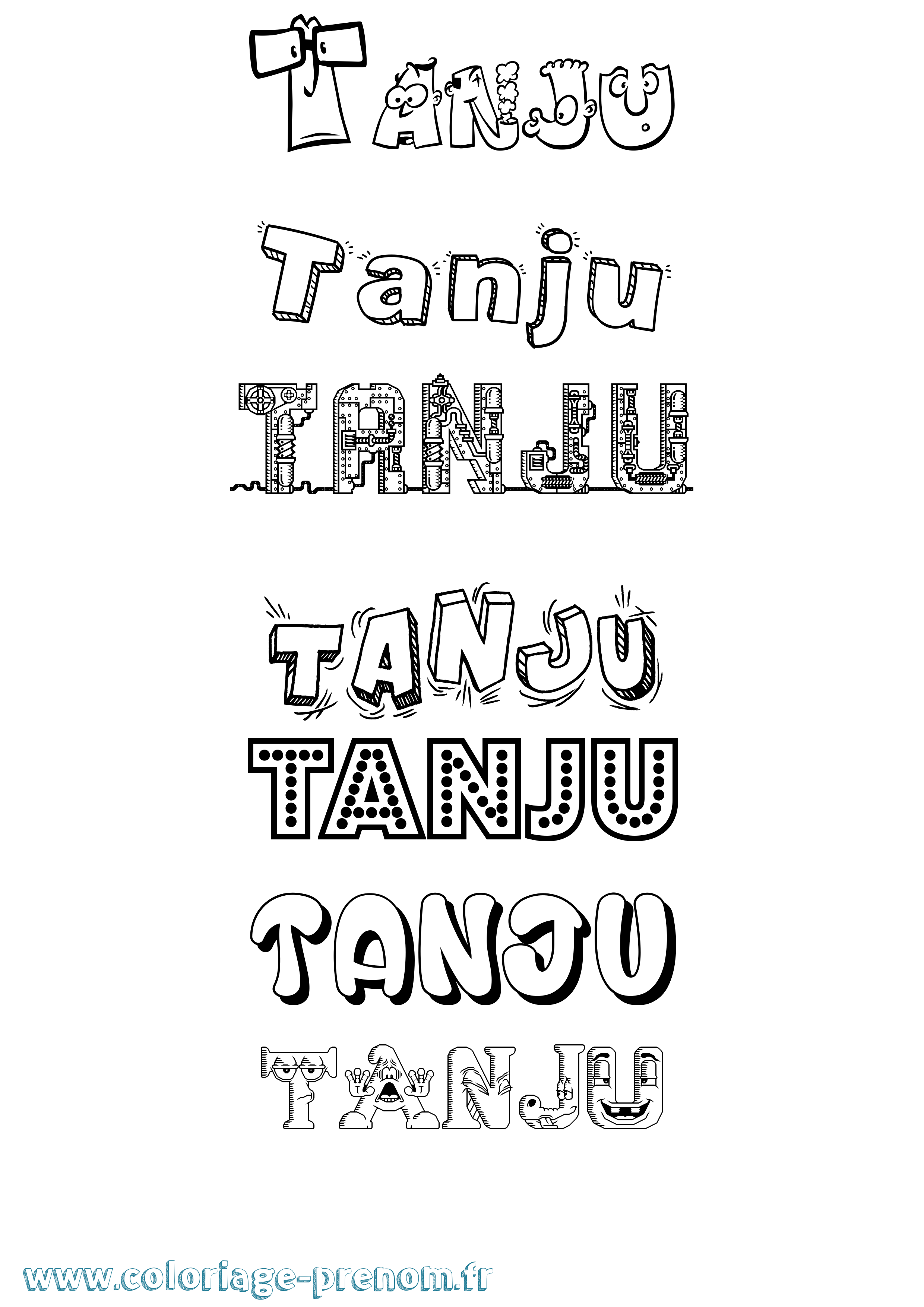 Coloriage Tanju Fun Coloriage prénom Tanju Fun