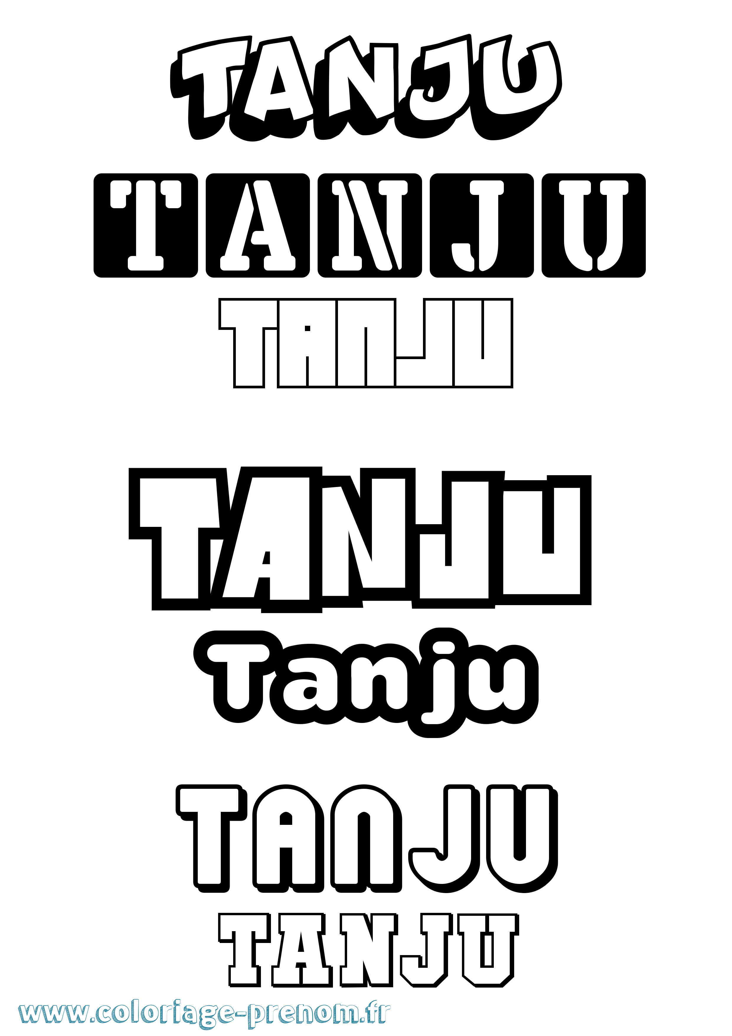 Coloriage Tanju Simple Coloriage prénom Tanju Simple
