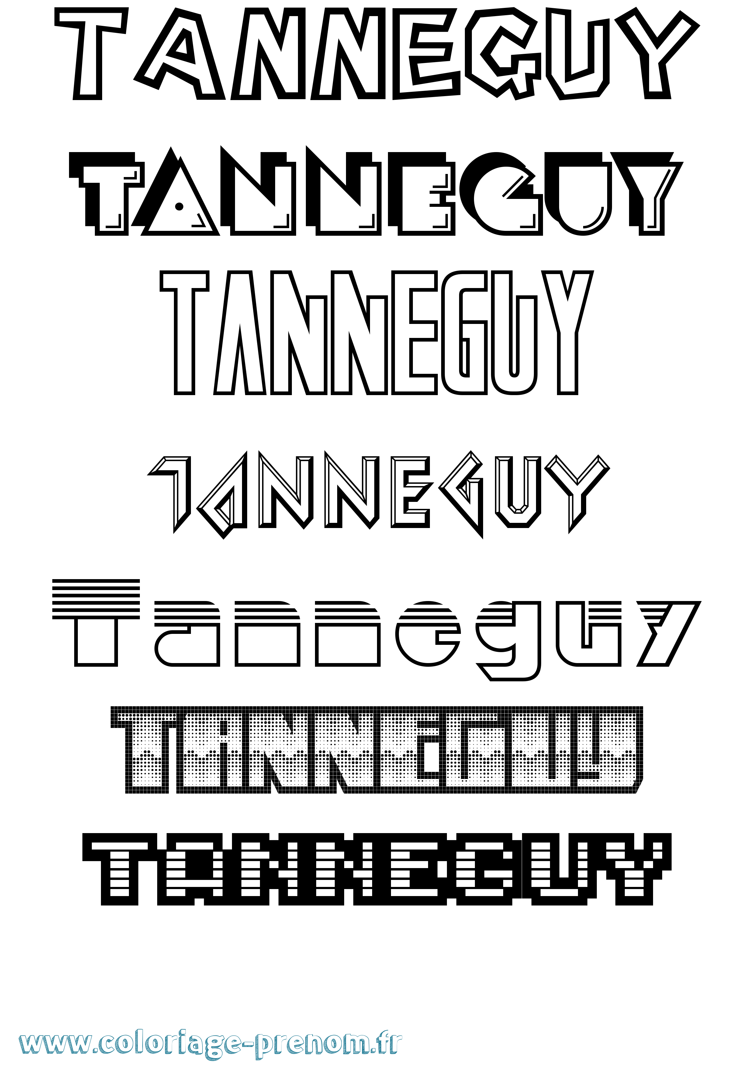 Coloriage prénom Tanneguy Jeux Vidéos