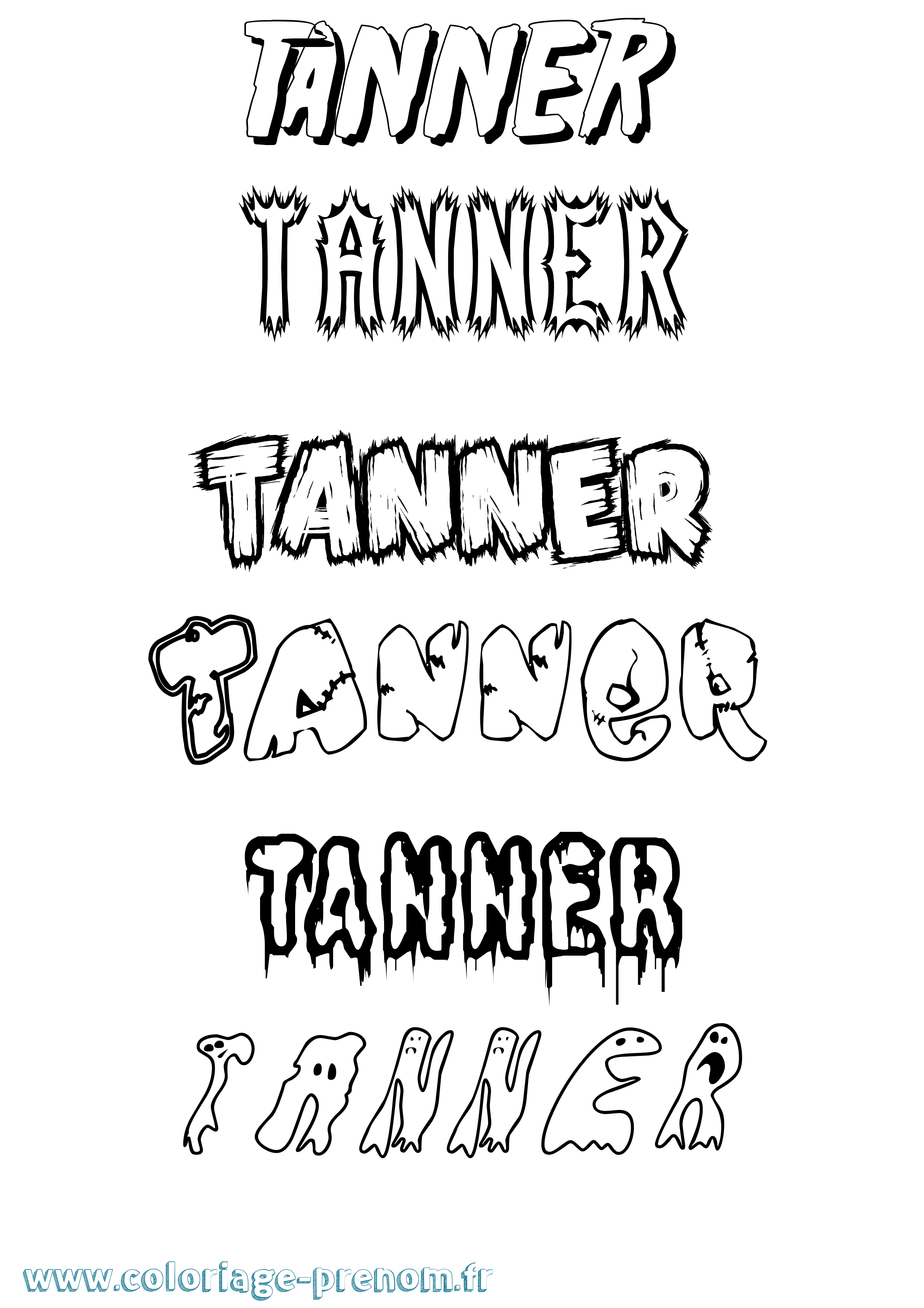 Coloriage prénom Tanner Frisson