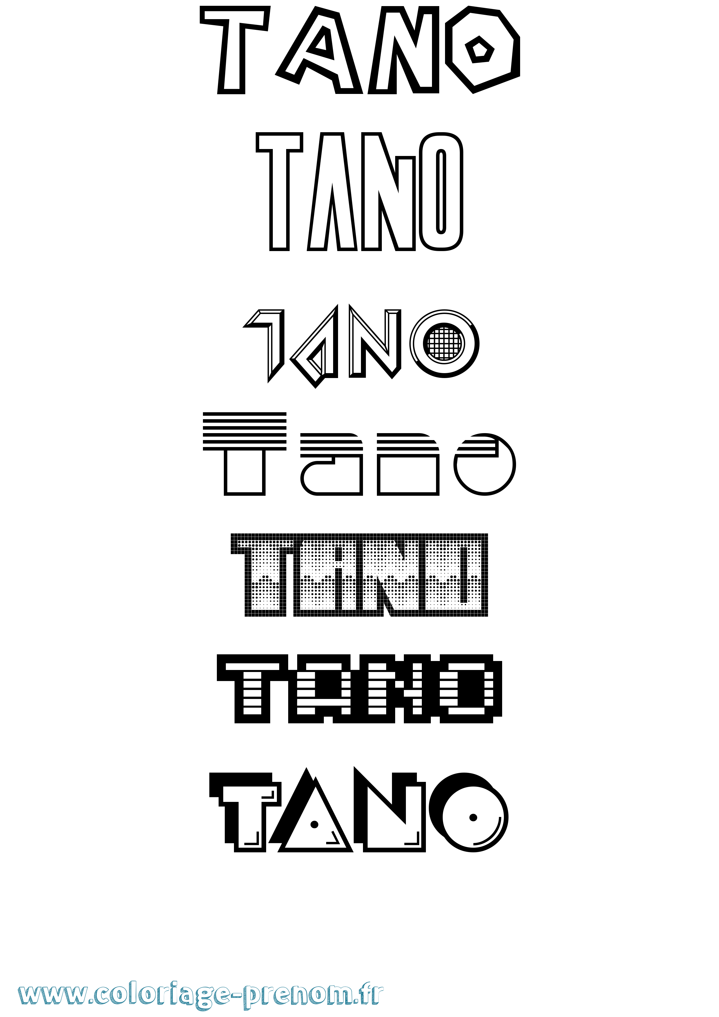 Coloriage prénom Tano Jeux Vidéos