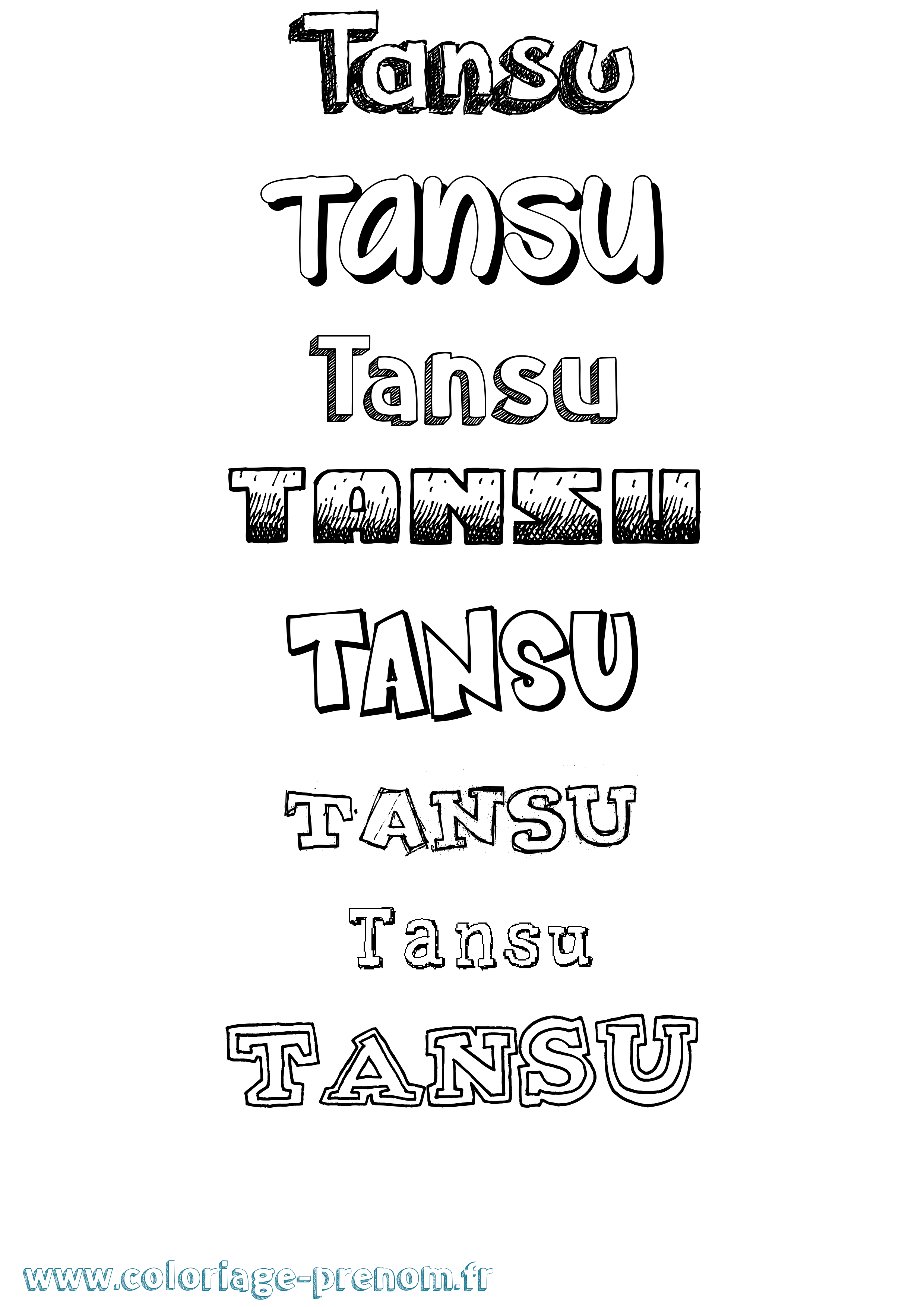 Coloriage prénom Tansu Dessiné