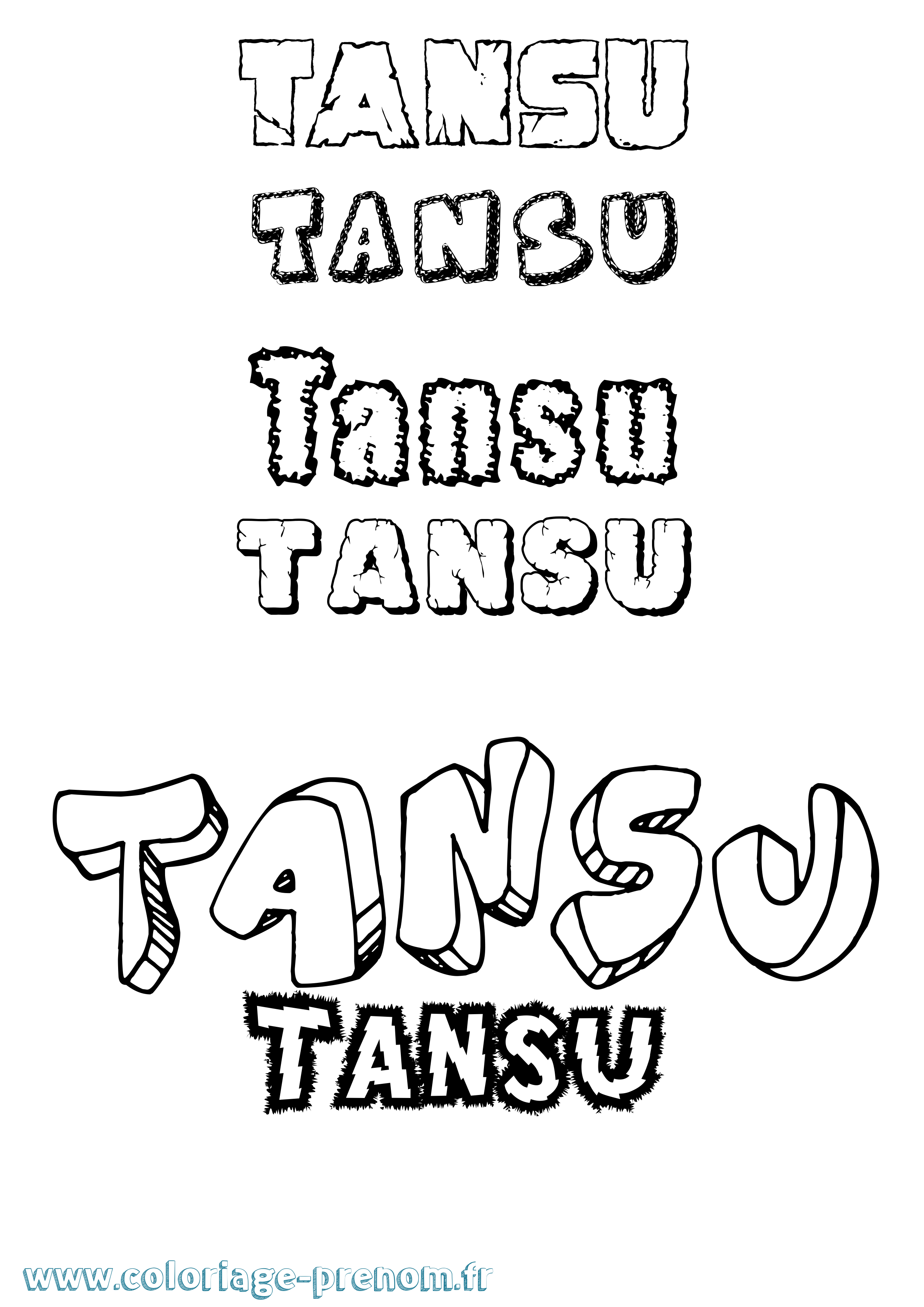 Coloriage prénom Tansu Destructuré