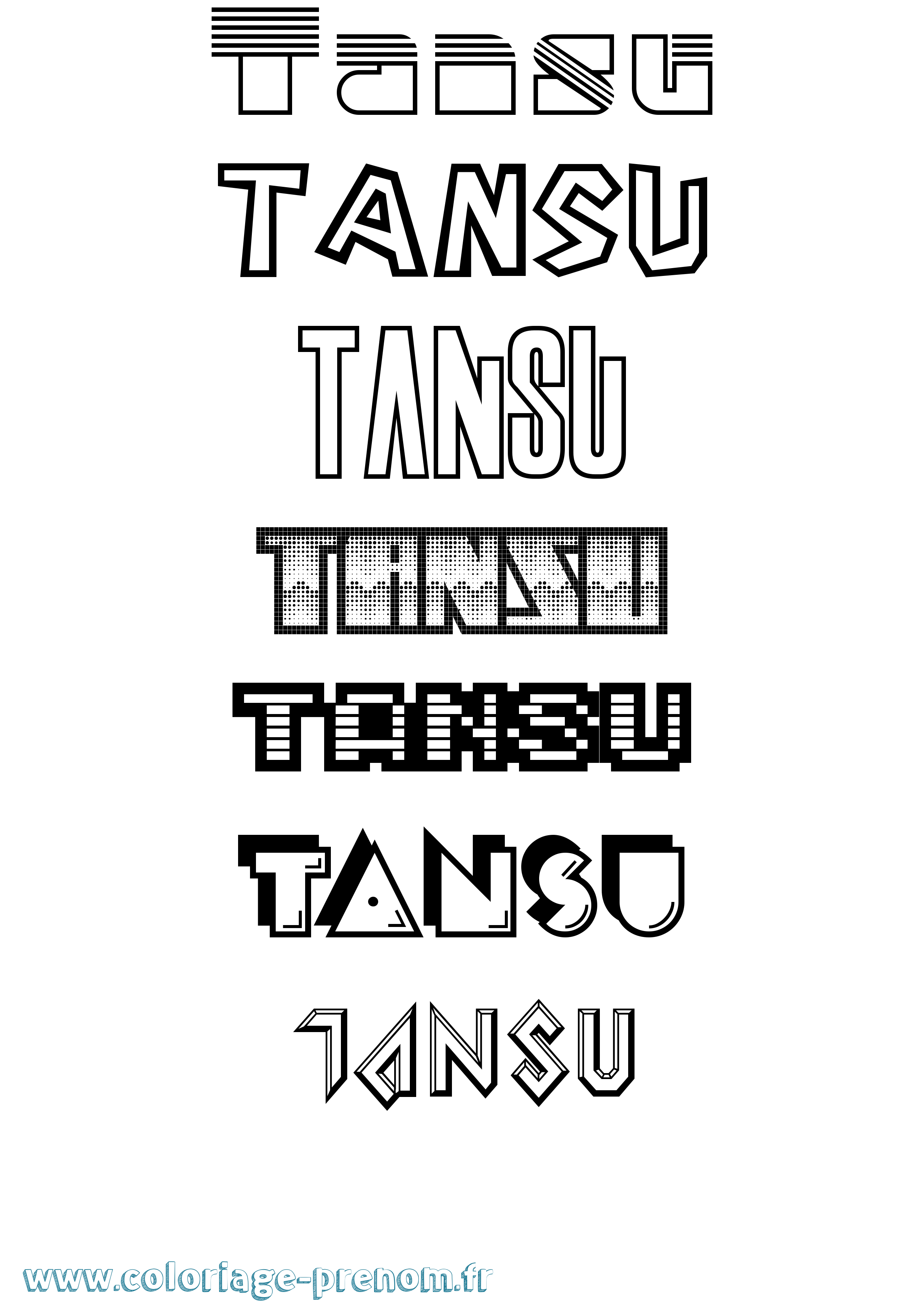 Coloriage prénom Tansu Jeux Vidéos