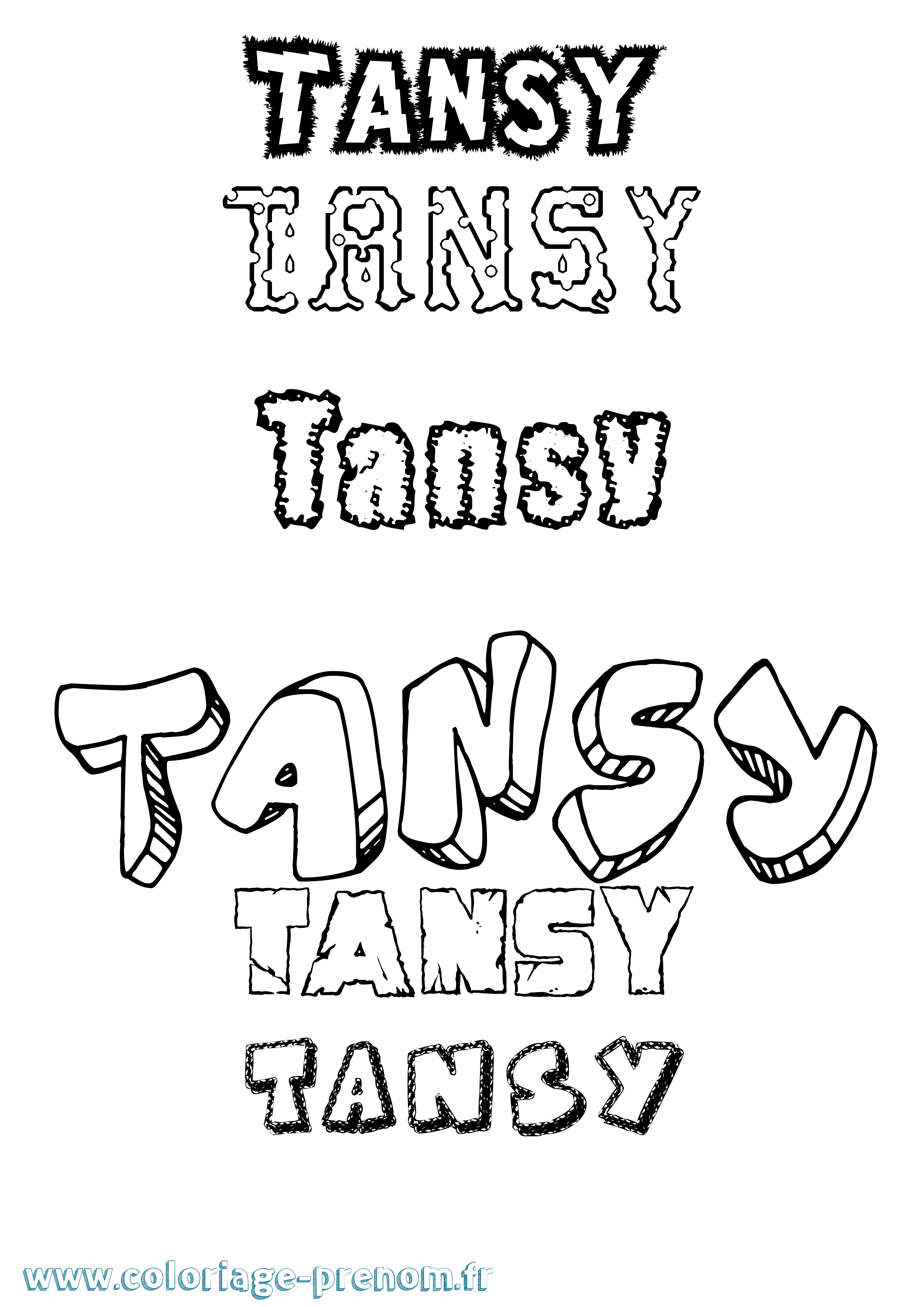 Coloriage prénom Tansy Destructuré