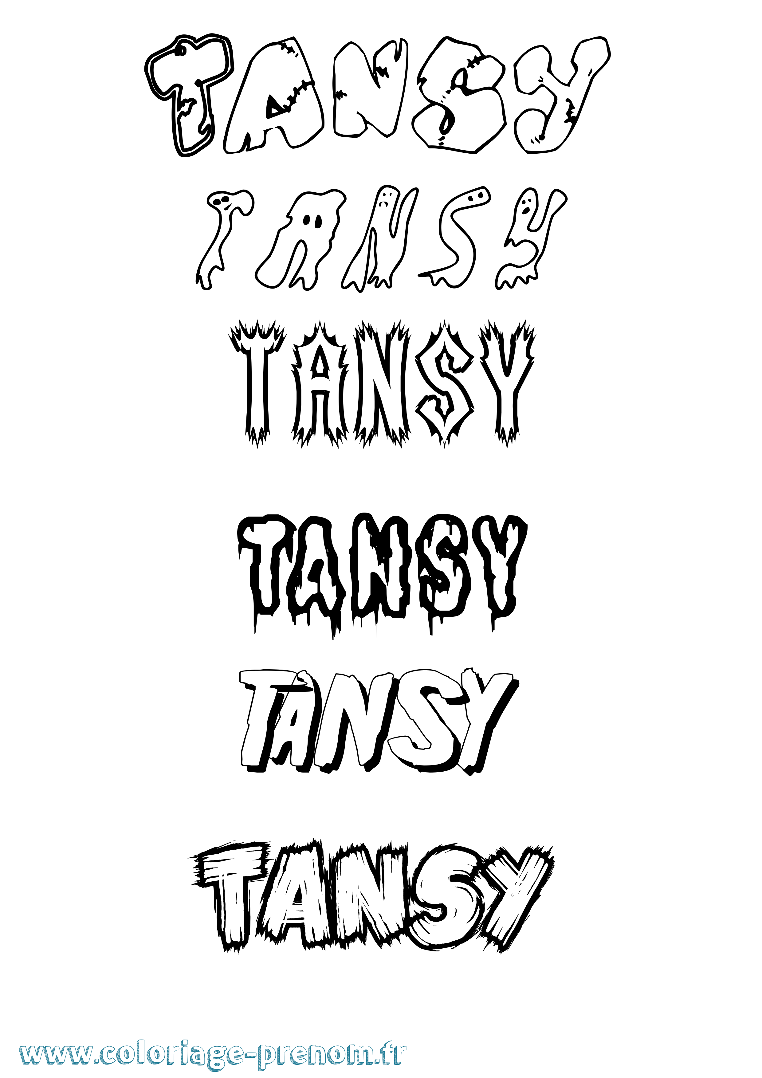 Coloriage prénom Tansy Frisson