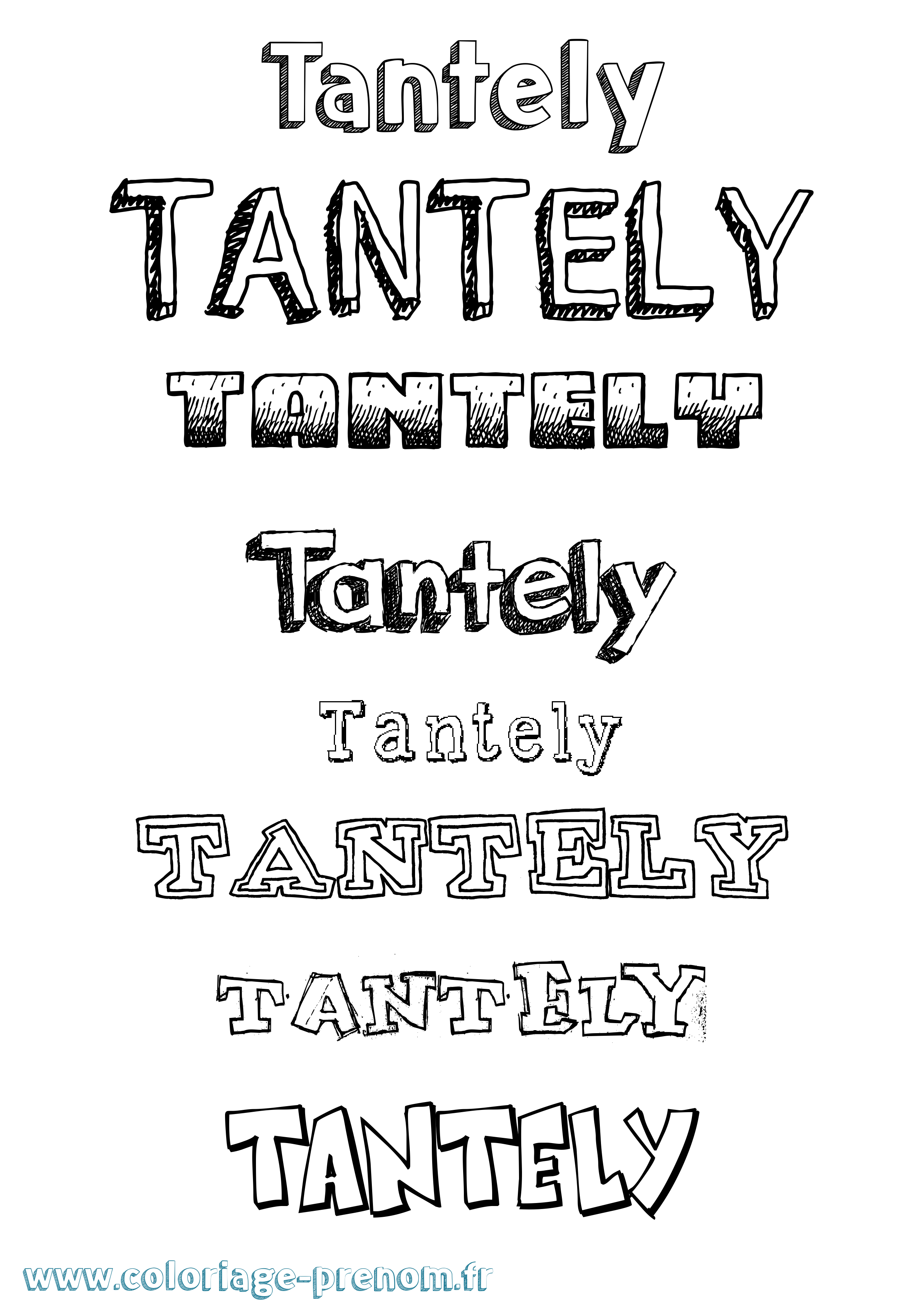 Coloriage prénom Tantely Dessiné