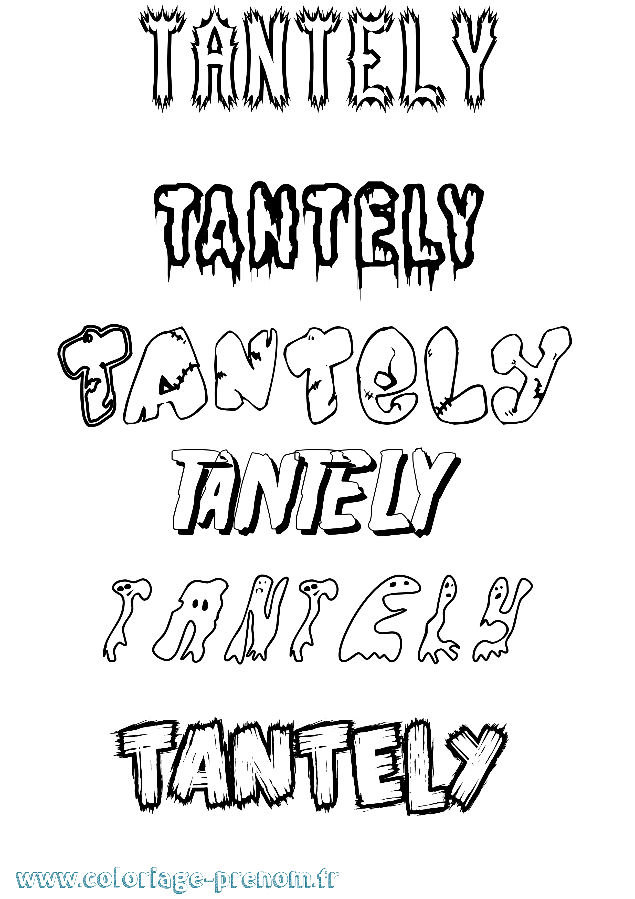 Coloriage prénom Tantely Frisson