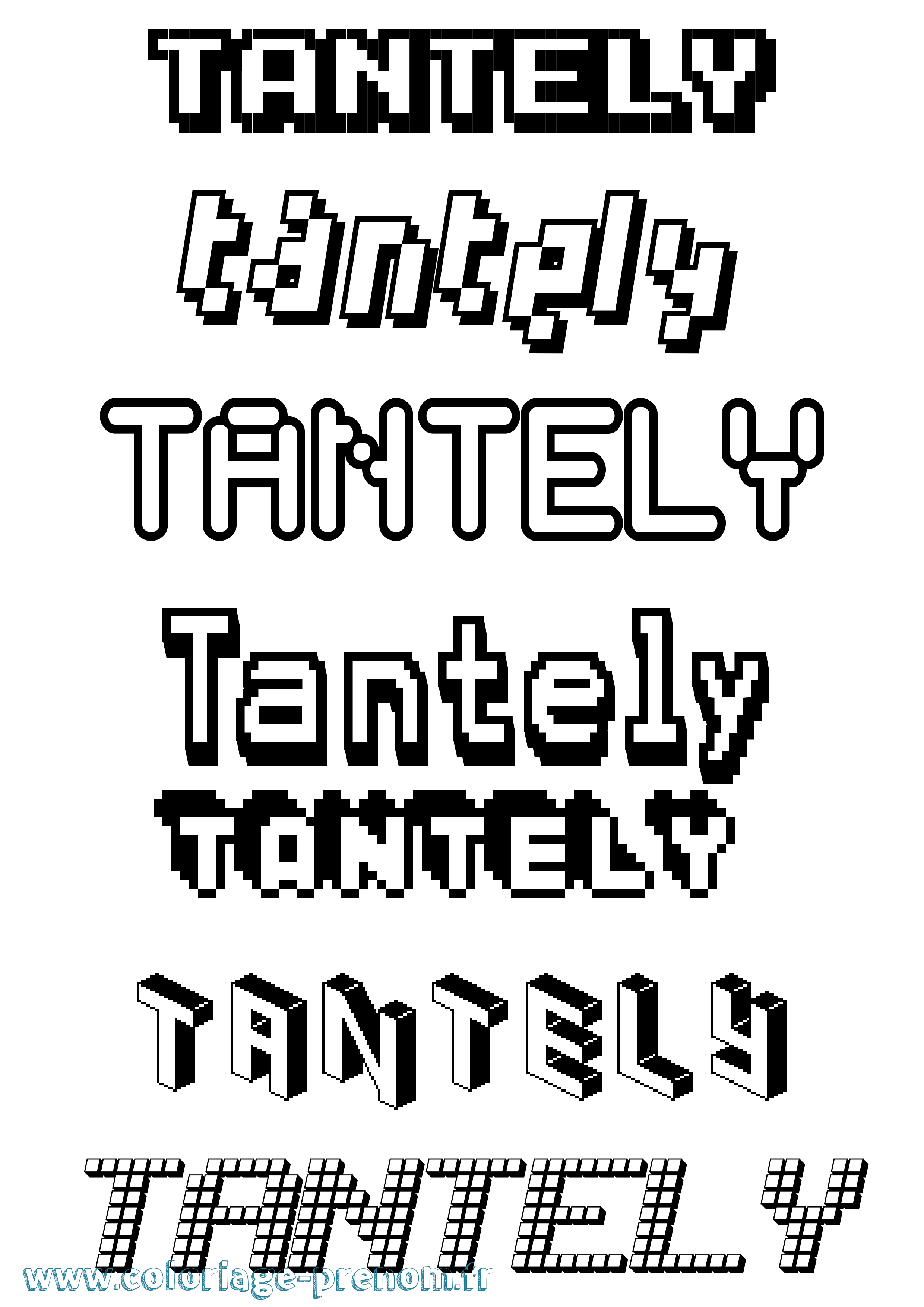 Coloriage prénom Tantely Pixel