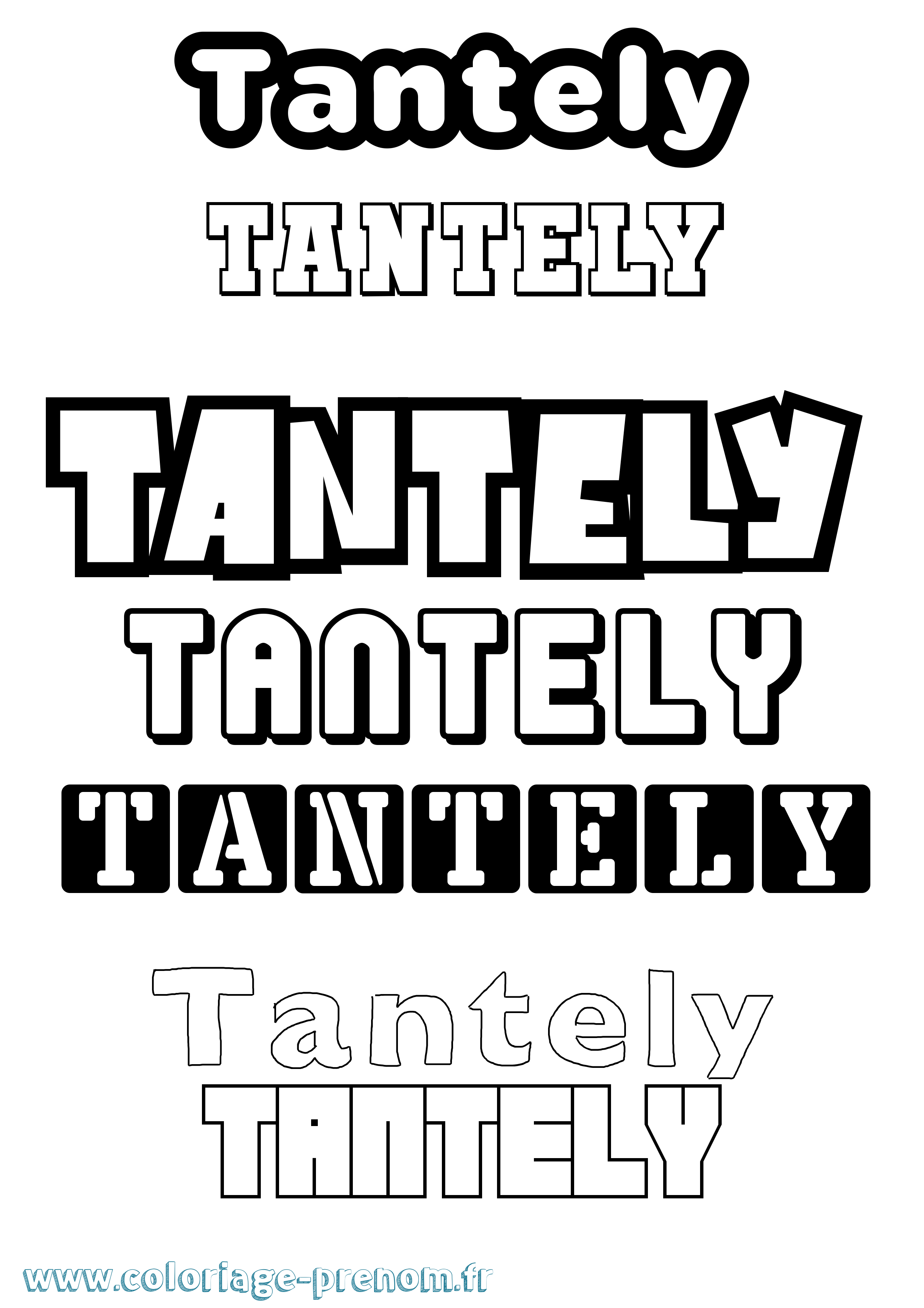 Coloriage prénom Tantely Simple