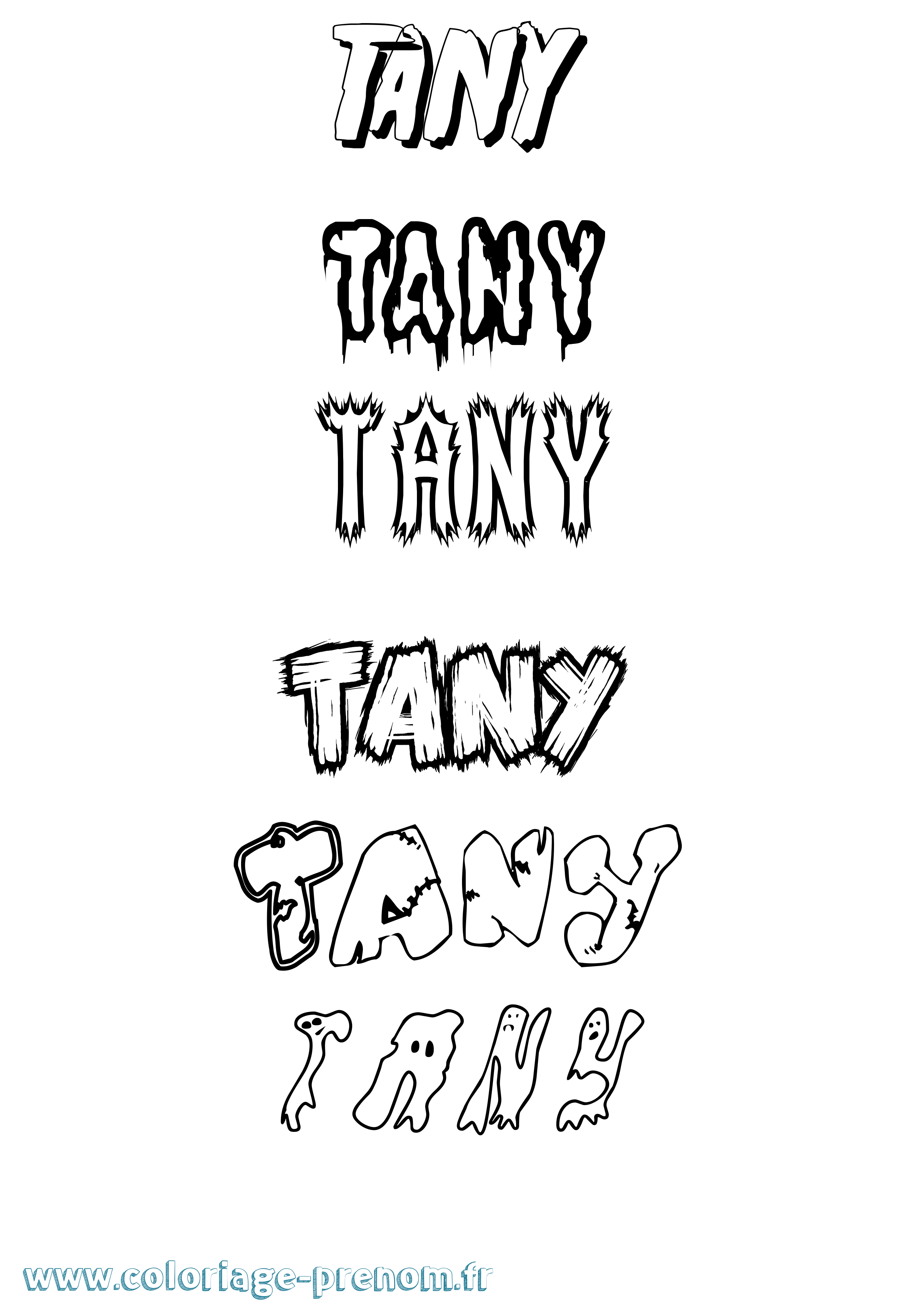 Coloriage prénom Tany Frisson
