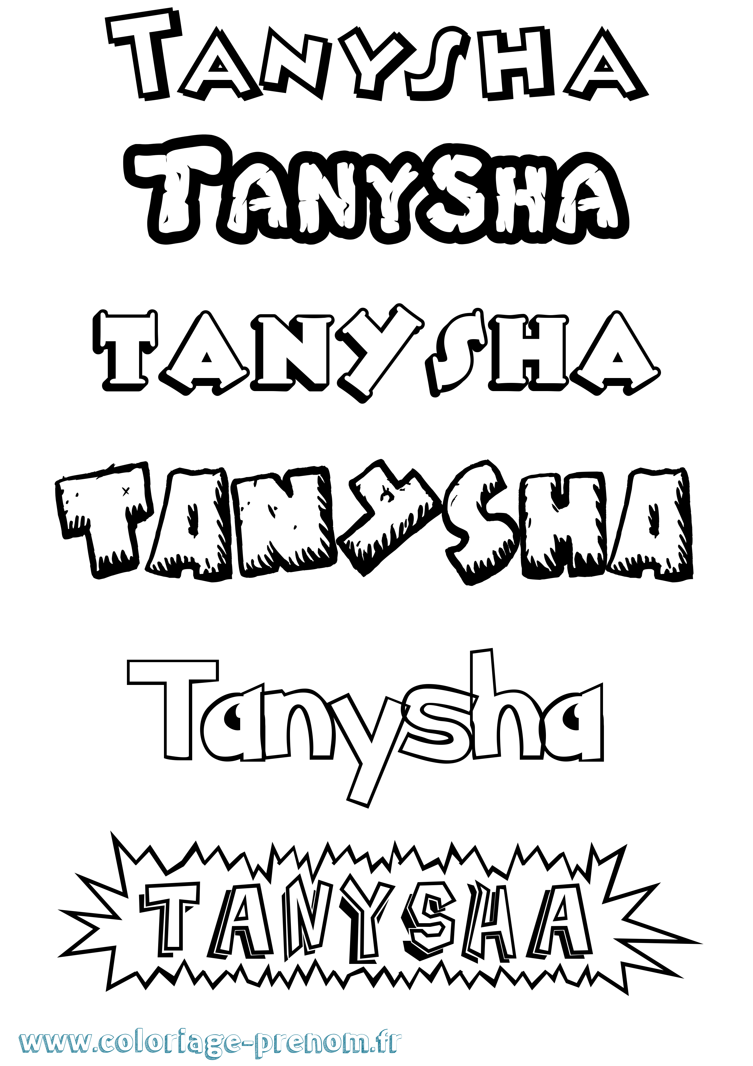 Coloriage prénom Tanysha Dessin Animé