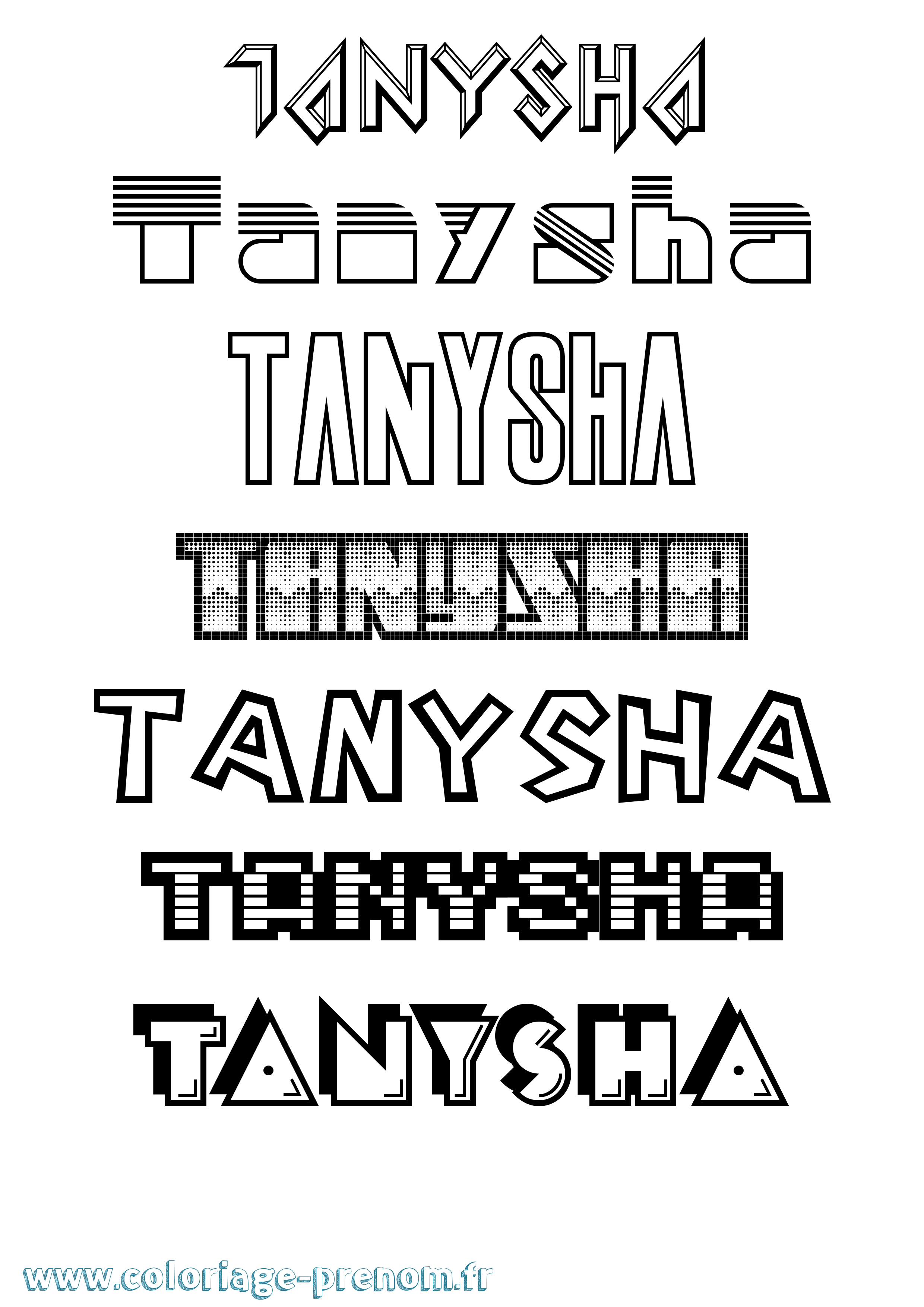 Coloriage prénom Tanysha Jeux Vidéos